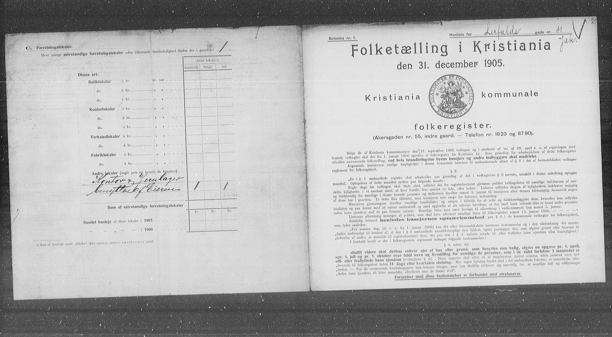 OBA, Municipal Census 1905 for Kristiania, 1905, p. 30202