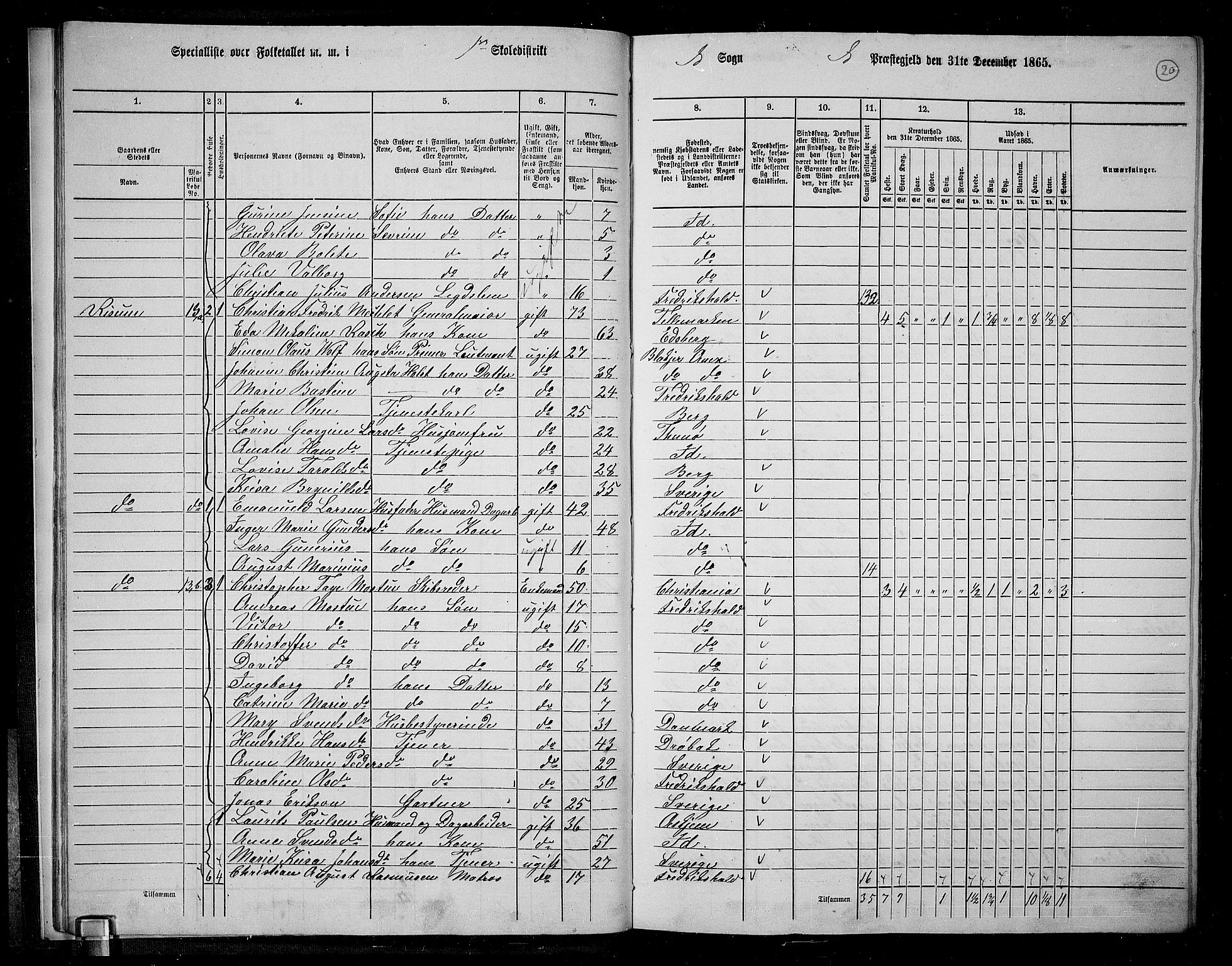 RA, 1865 census for Idd, 1865, p. 18