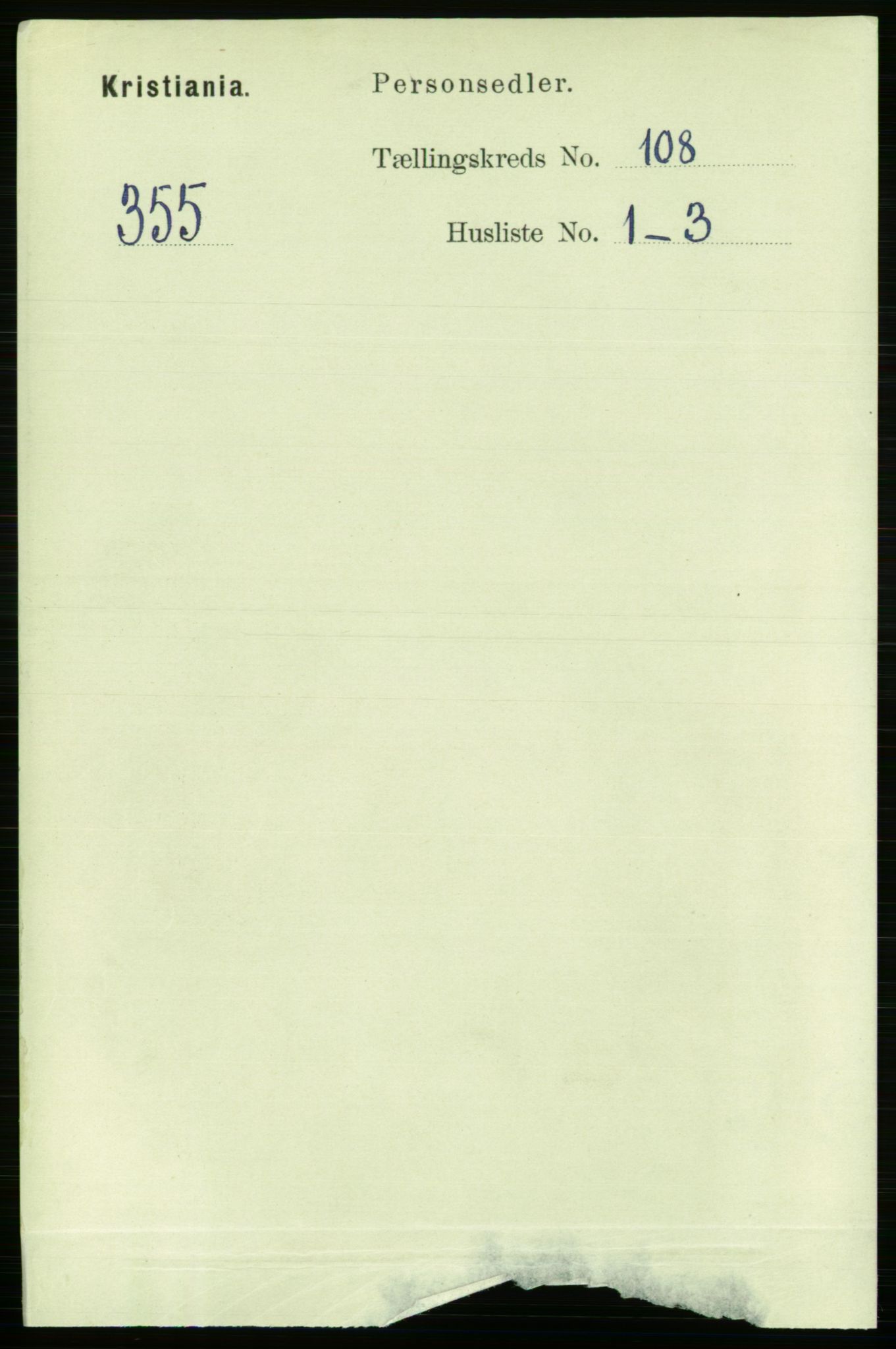 RA, 1891 census for 0301 Kristiania, 1891, p. 55433