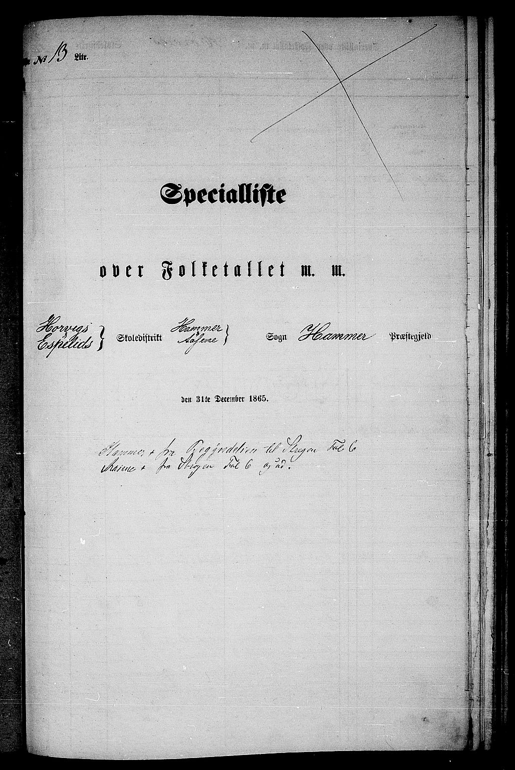 RA, 1865 census for Hamre, 1865, p. 167