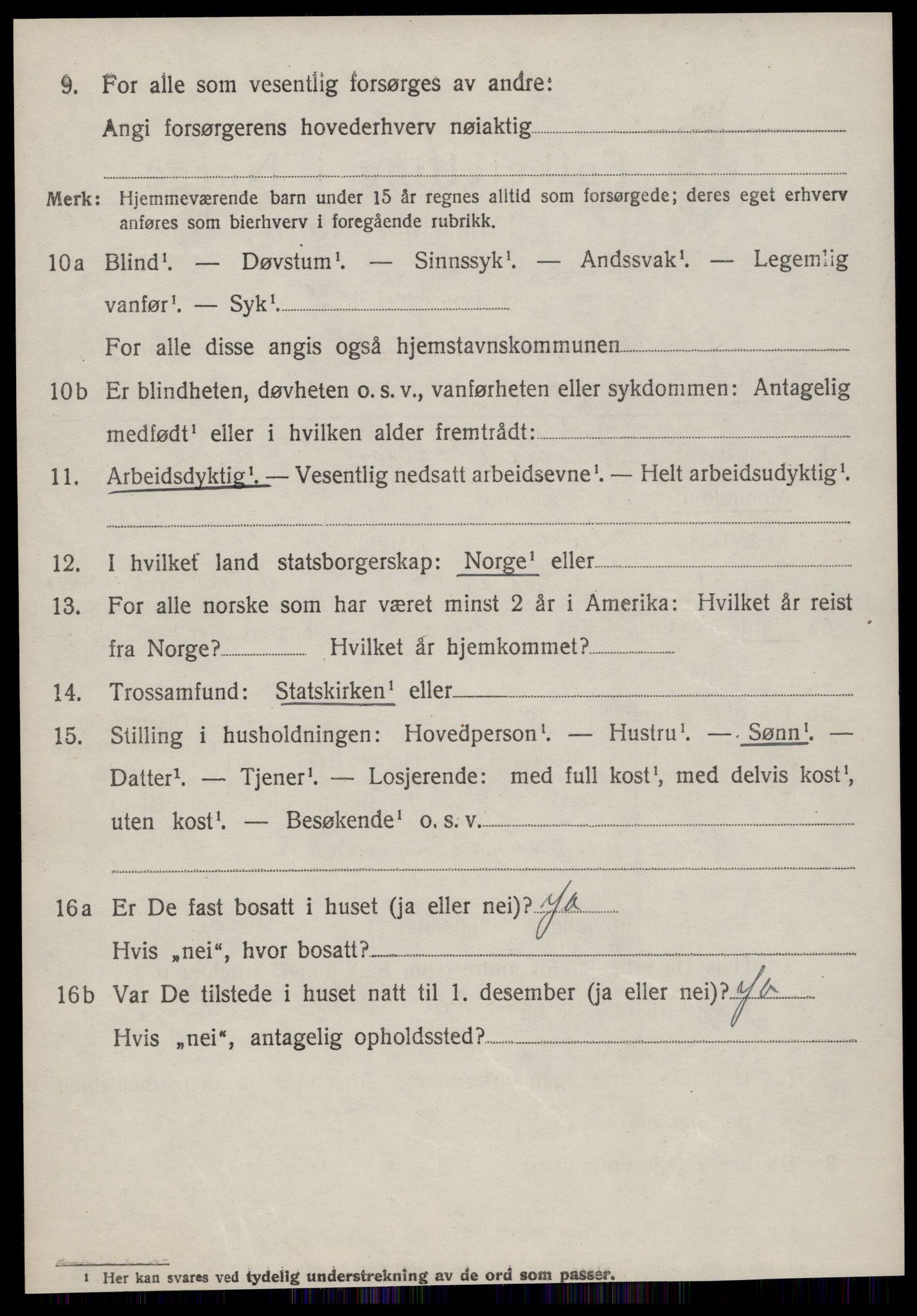 SAT, 1920 census for Vestnes, 1920, p. 5136