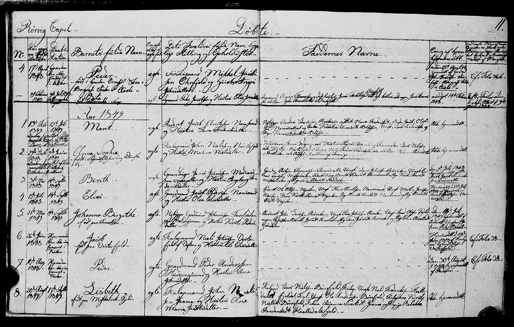 Ministerialprotokoller, klokkerbøker og fødselsregistre - Nord-Trøndelag, SAT/A-1458/762/L0538: Parish register (official) no. 762A02 /1, 1833-1879, p. 11