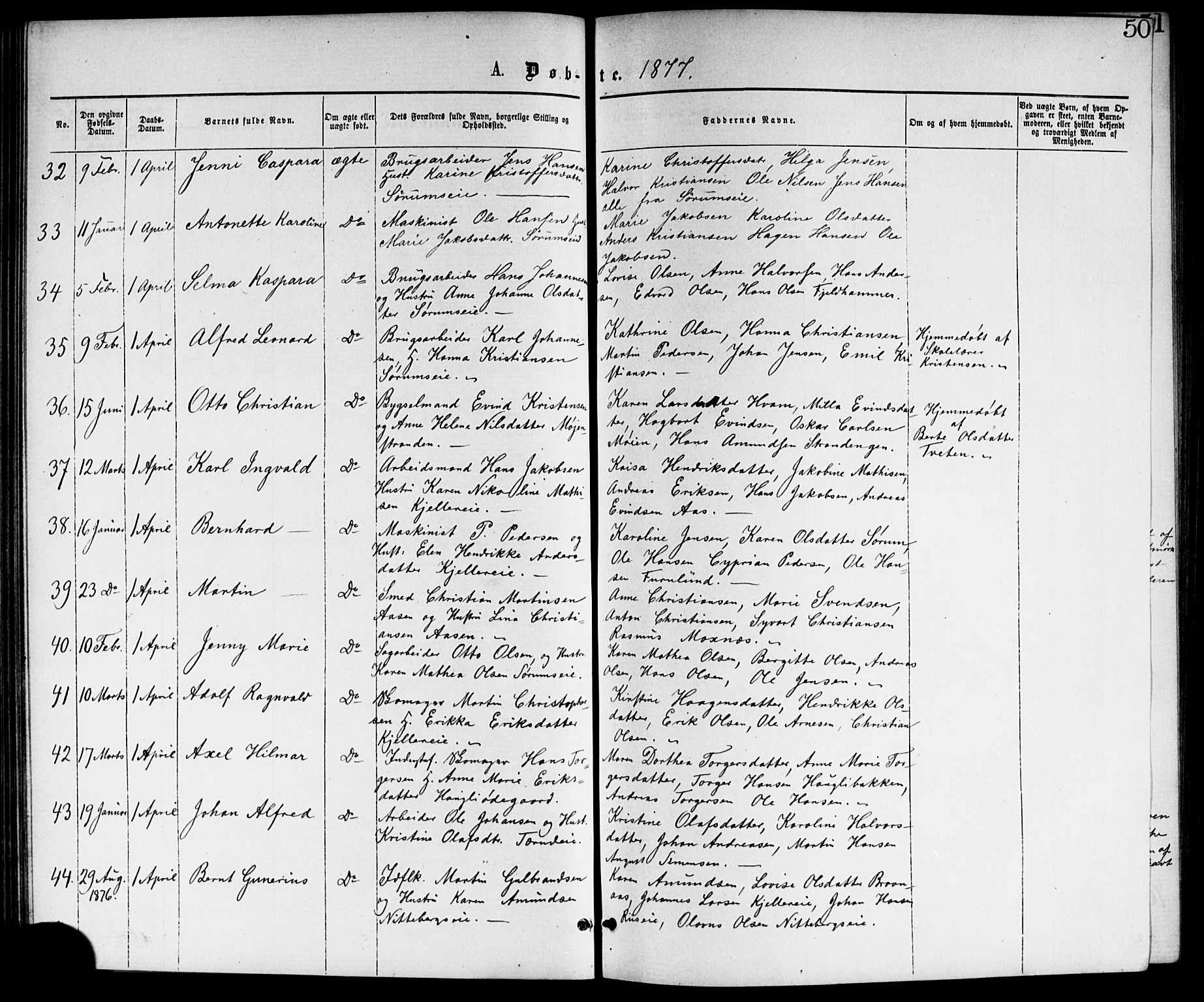 Skedsmo prestekontor Kirkebøker, AV/SAO-A-10033a/G/Ga/L0003: Parish register (copy) no. I 3, 1873-1882, p. 50