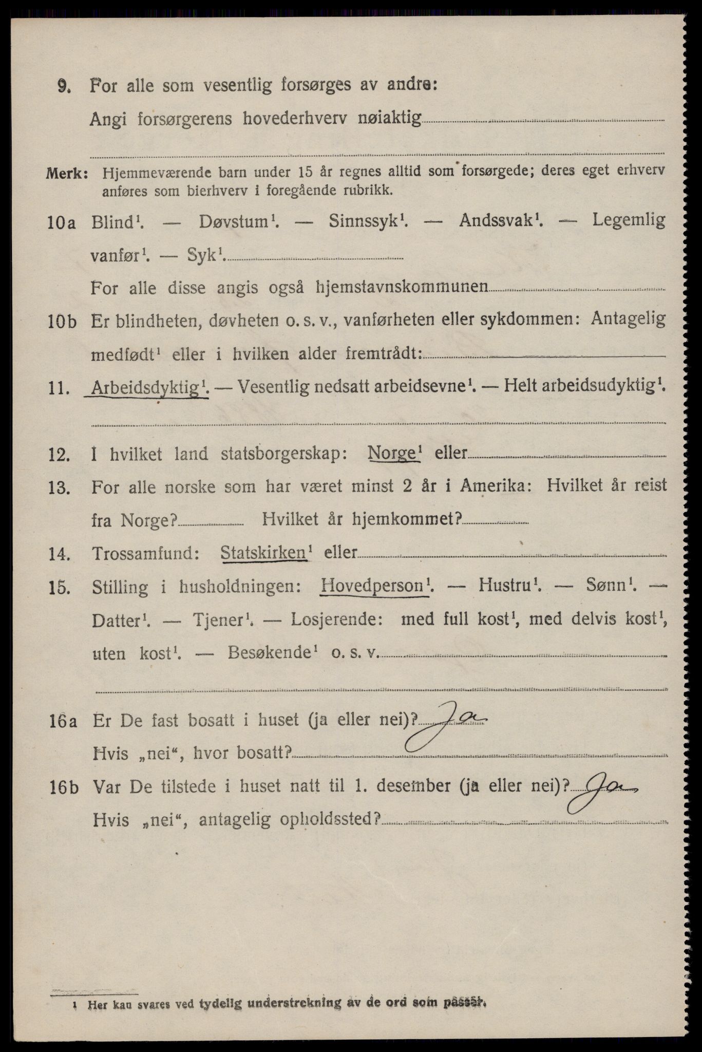 SAST, 1920 census for Klepp, 1920, p. 6585