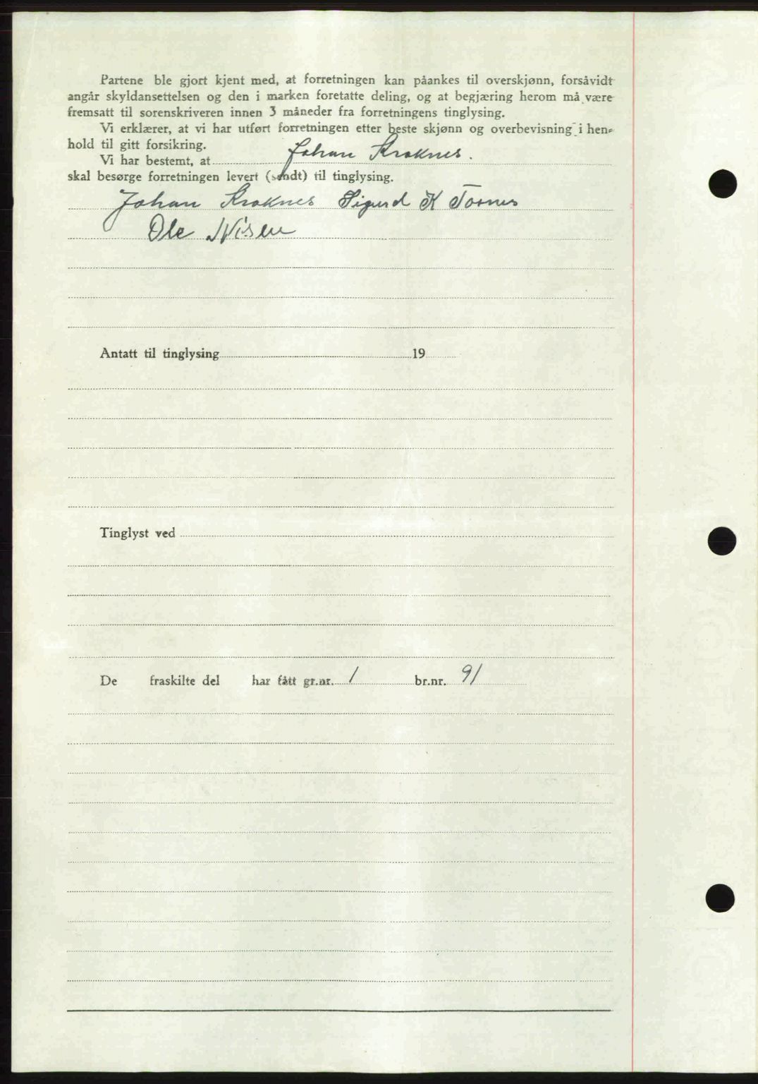 Romsdal sorenskriveri, SAT/A-4149/1/2/2C: Mortgage book no. A22, 1947-1947, Diary no: : 59/1947