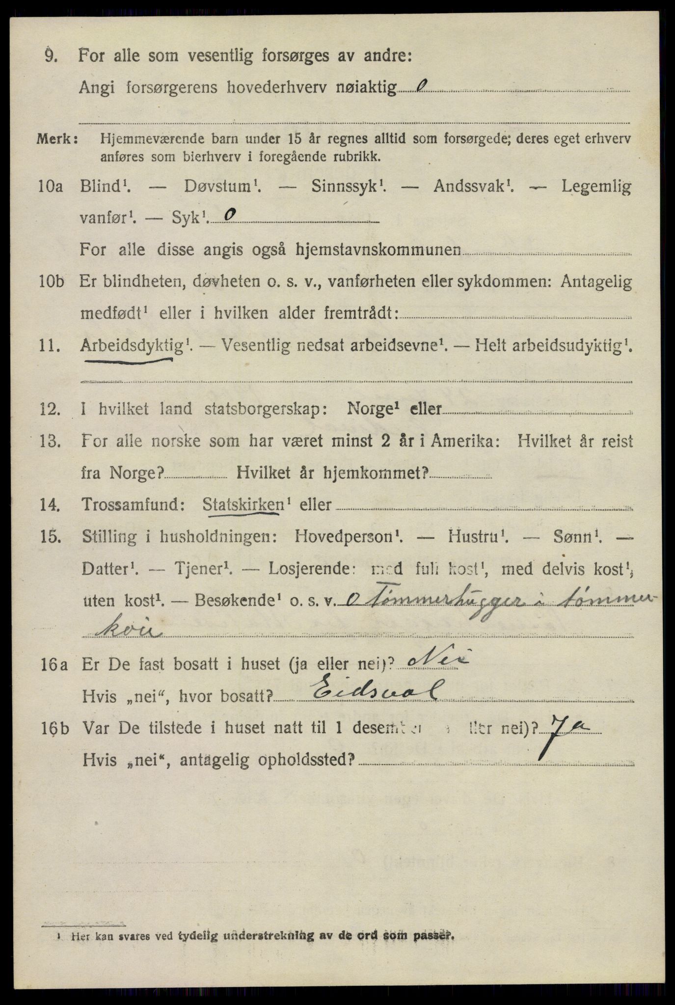 SAO, 1920 census for Hurdal, 1920, p. 2457