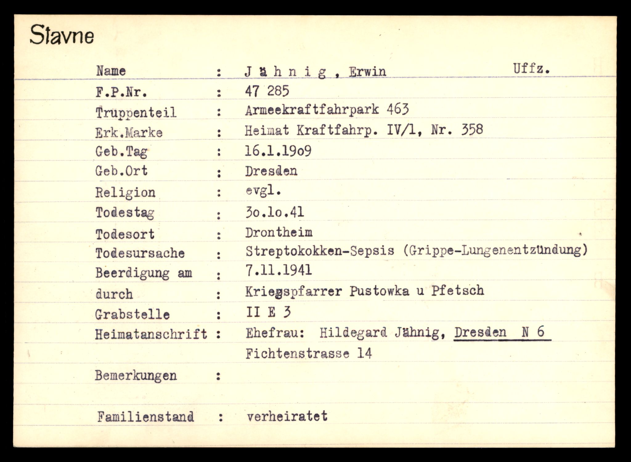 Distriktskontoret for krigsgraver, AV/SAT-A-5030/E/L0003: Kasett/kartotek over tysk Krigskirkegård Stavne, 1945, p. 617