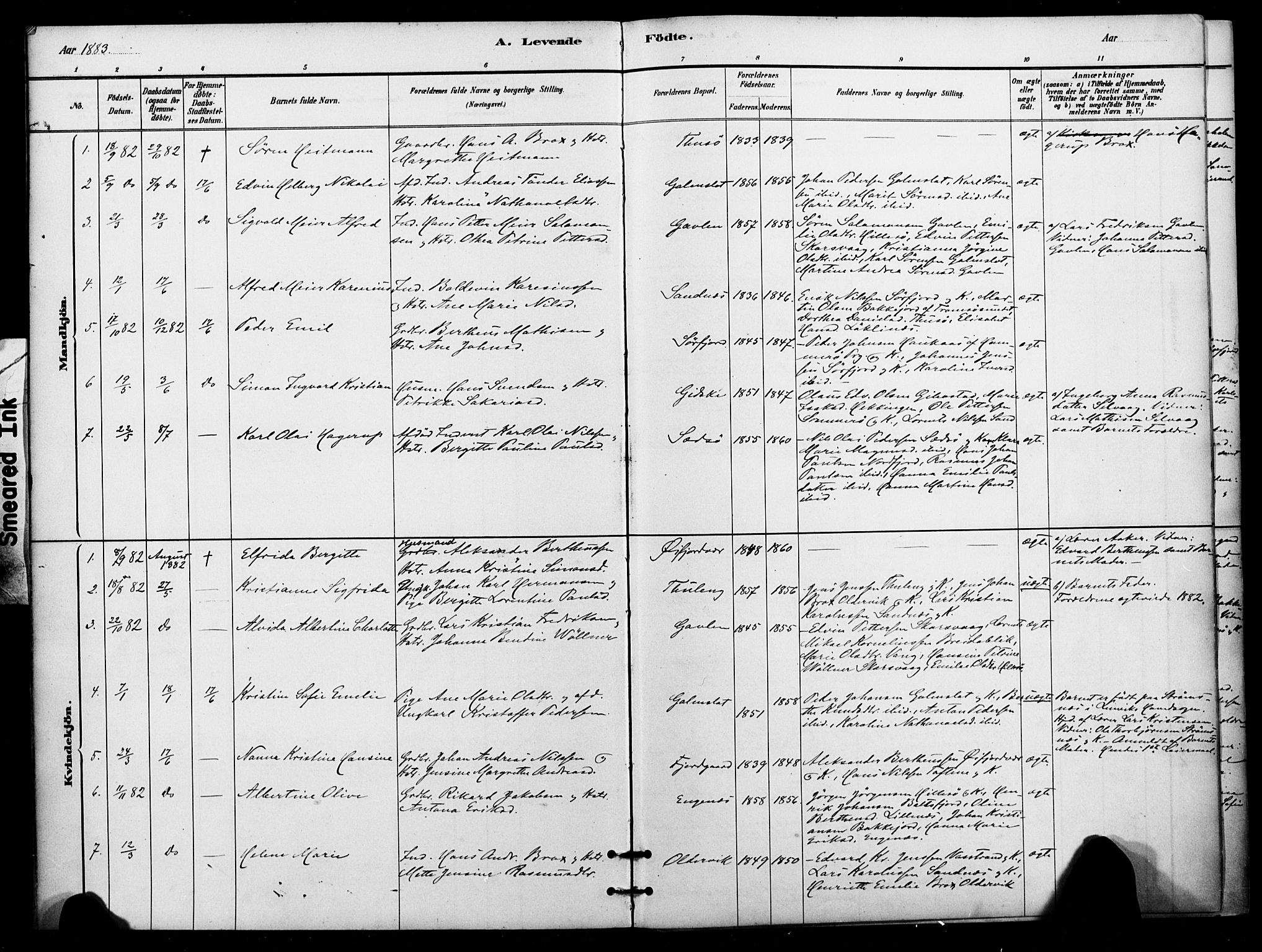 Lenvik sokneprestembete, AV/SATØ-S-1310/H/Ha/Haa/L0012kirke: Parish register (official) no. 12, 1880-1895