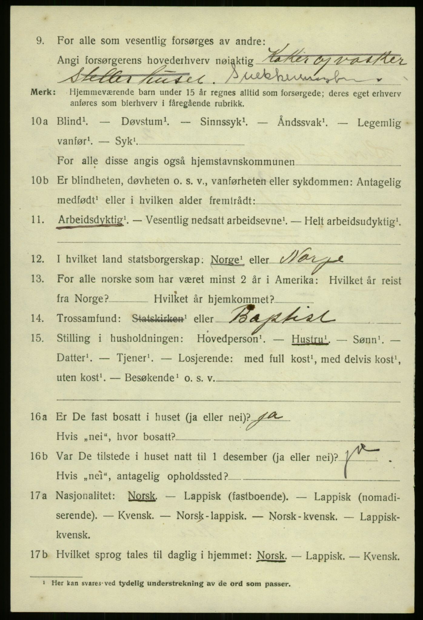 SATØ, 1920 census for Tromsø, 1920, p. 14914