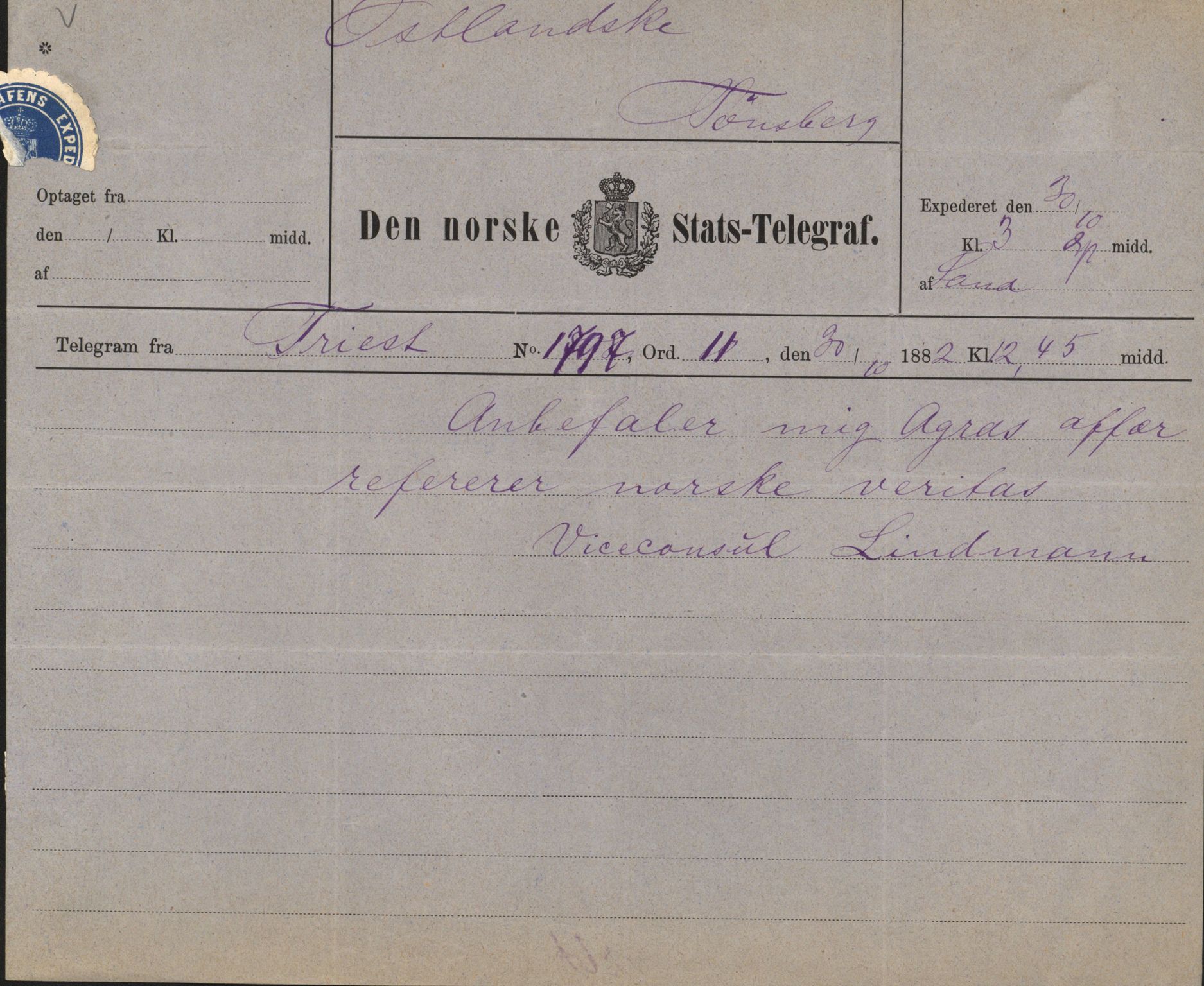 Pa 63 - Østlandske skibsassuranceforening, VEMU/A-1079/G/Ga/L0014/0011: Havaridokumenter / Agra, Anna, Jorsalfarer, Alfen, Uller, Solon, 1882, p. 6