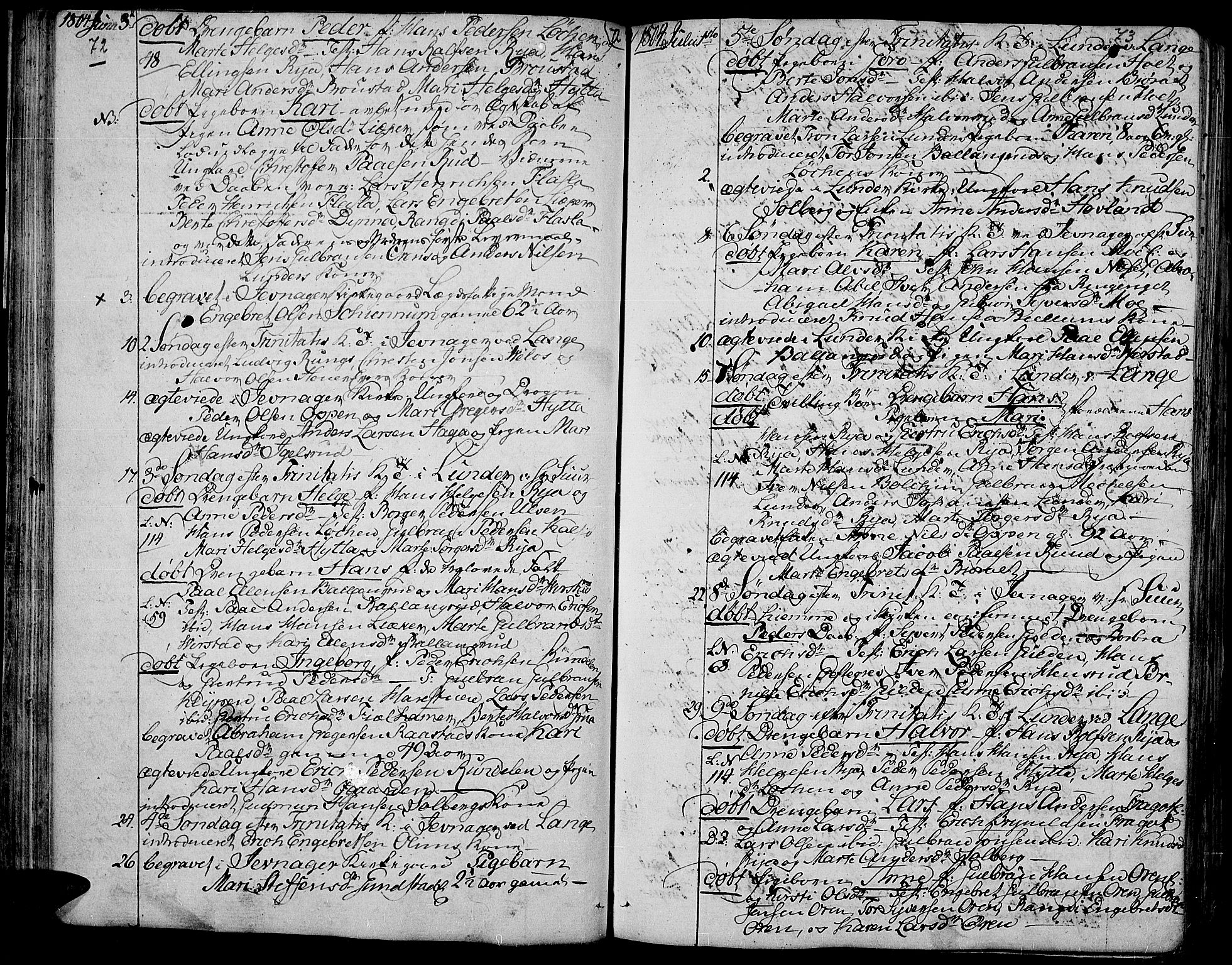 Jevnaker prestekontor, AV/SAH-PREST-116/H/Ha/Haa/L0004: Parish register (official) no. 4, 1800-1861, p. 72-73