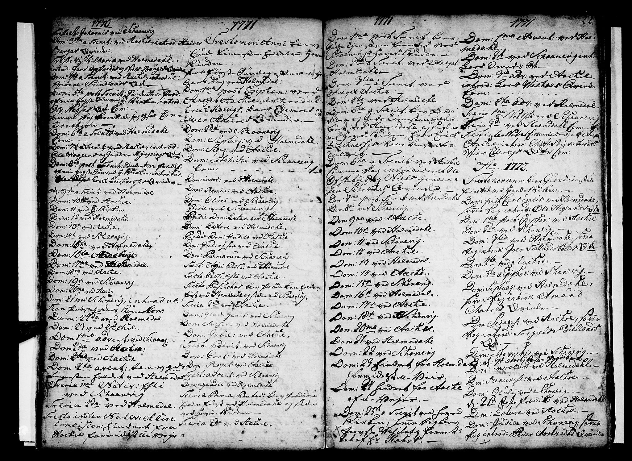 Skånevik sokneprestembete, SAB/A-77801/H/Haa: Parish register (official) no. A 1, 1745-1789, p. 22