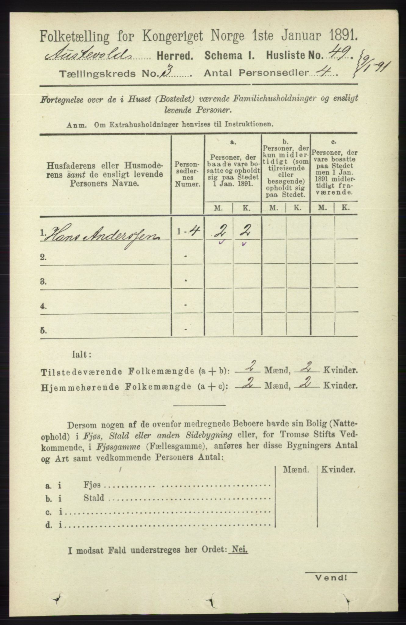 RA, 1891 census for 1244 Austevoll, 1891, p. 946