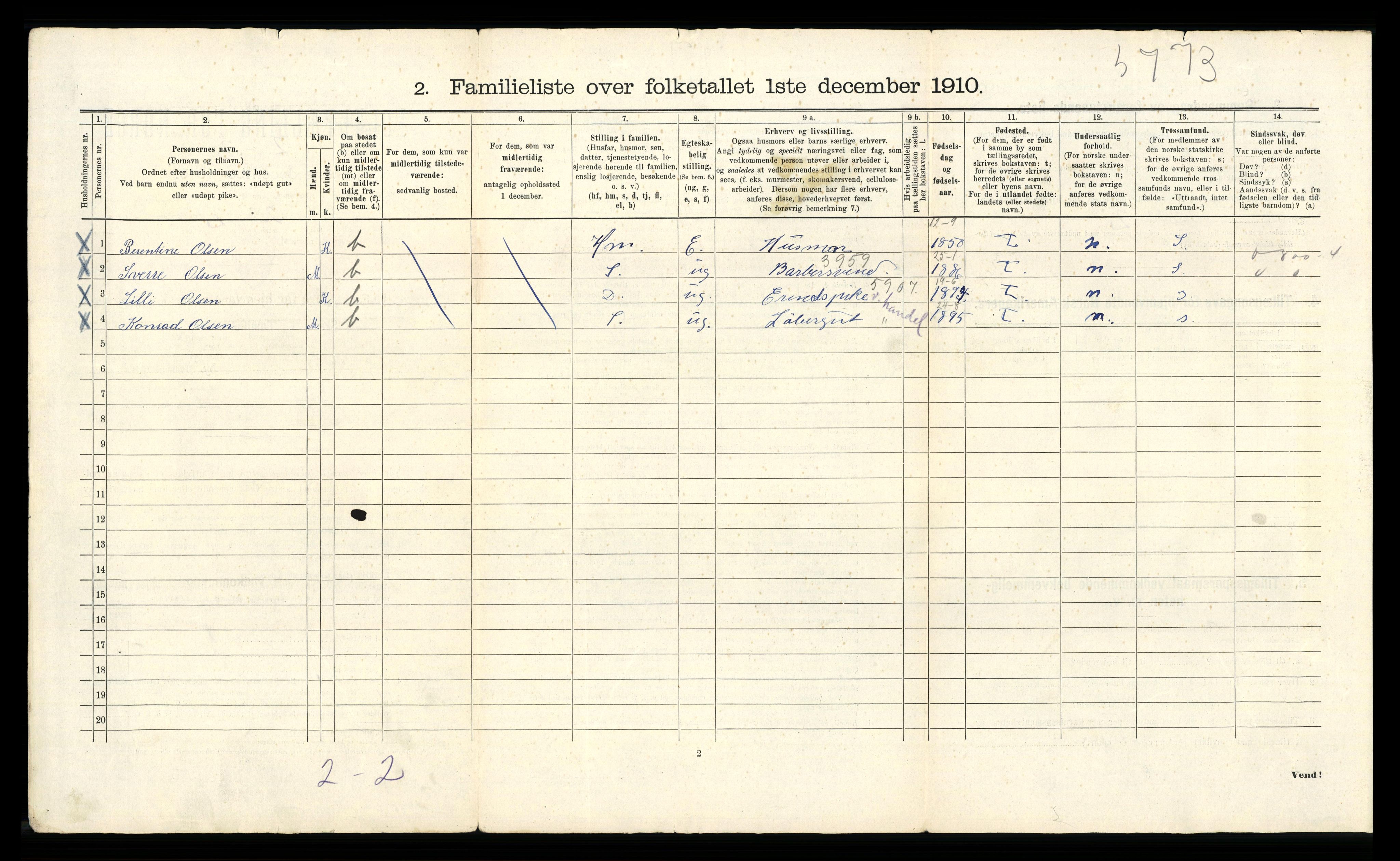 RA, 1910 census for Bergen, 1910, p. 19060