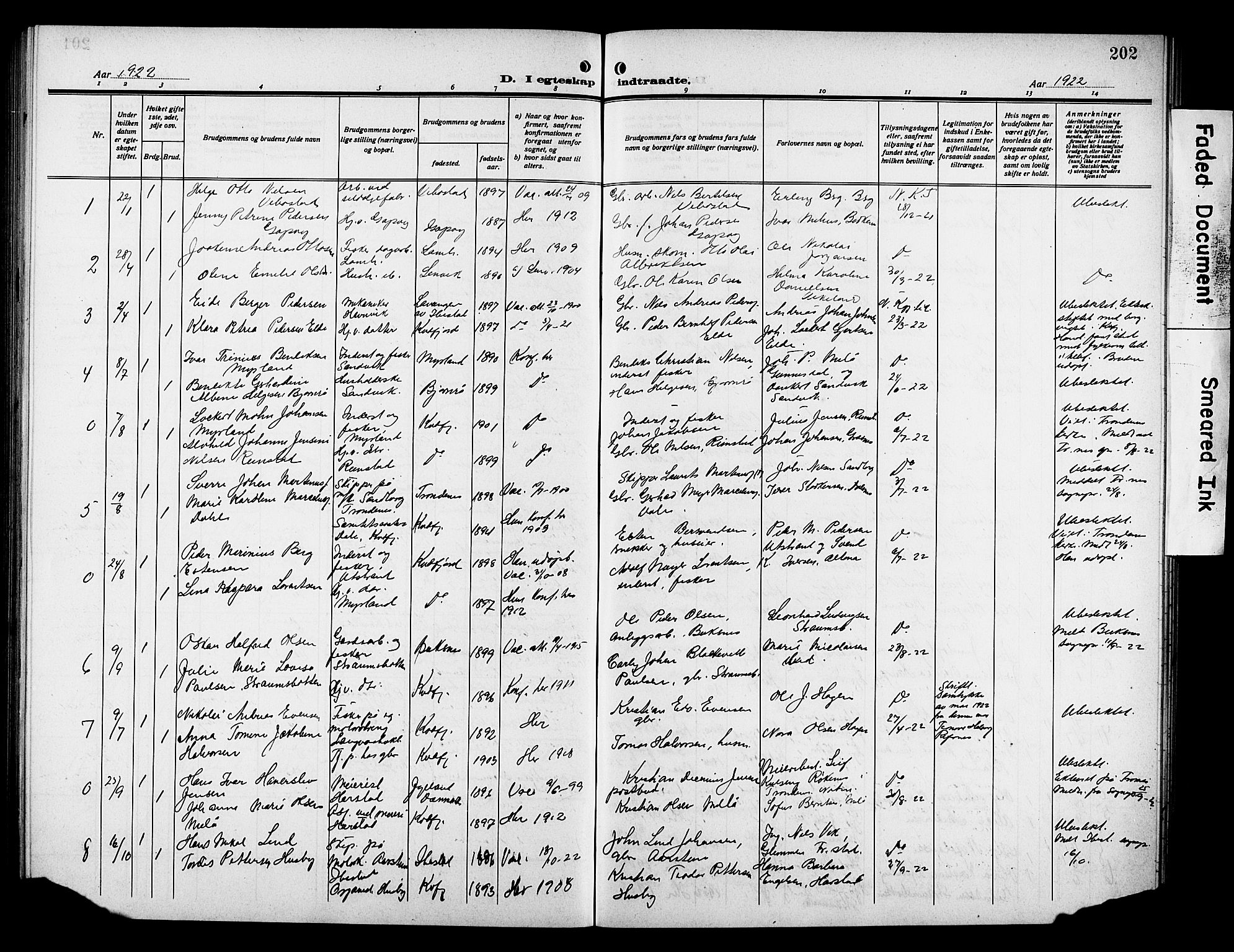 Kvæfjord sokneprestkontor, AV/SATØ-S-1323/G/Ga/Gab/L0006klokker: Parish register (copy) no. 6, 1912-1931, p. 202