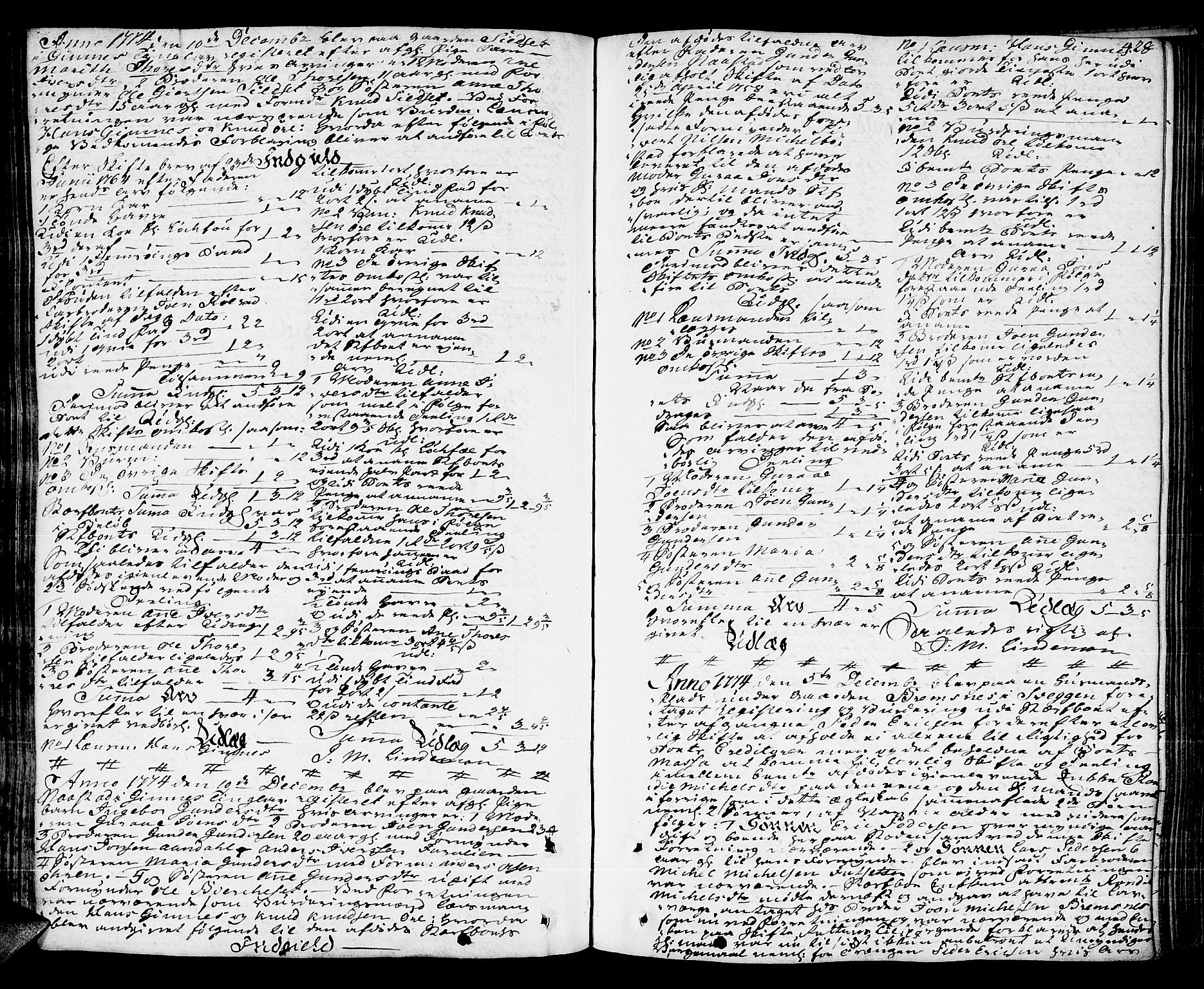 Nordmøre sorenskriveri, AV/SAT-A-4132/1/3/3A/L0016: Skifteprotokoll nr. 14, 1772-1776, p. 427b-428a
