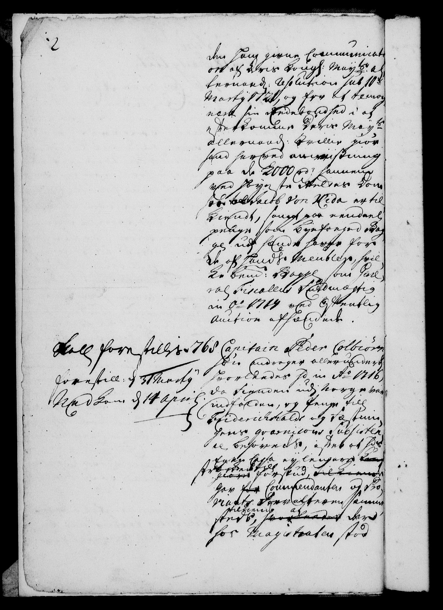 Rentekammeret, Kammerkanselliet, RA/EA-3111/G/Gh/Gha/L0004: Norsk ekstraktmemorialprotokoll, sak. 766-941 (merket RK 53.49), 1721, p. 2