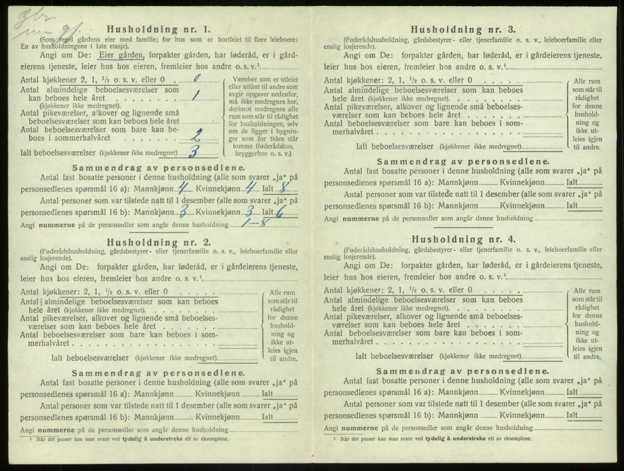 SAB, 1920 census for Bremanger, 1920, p. 727