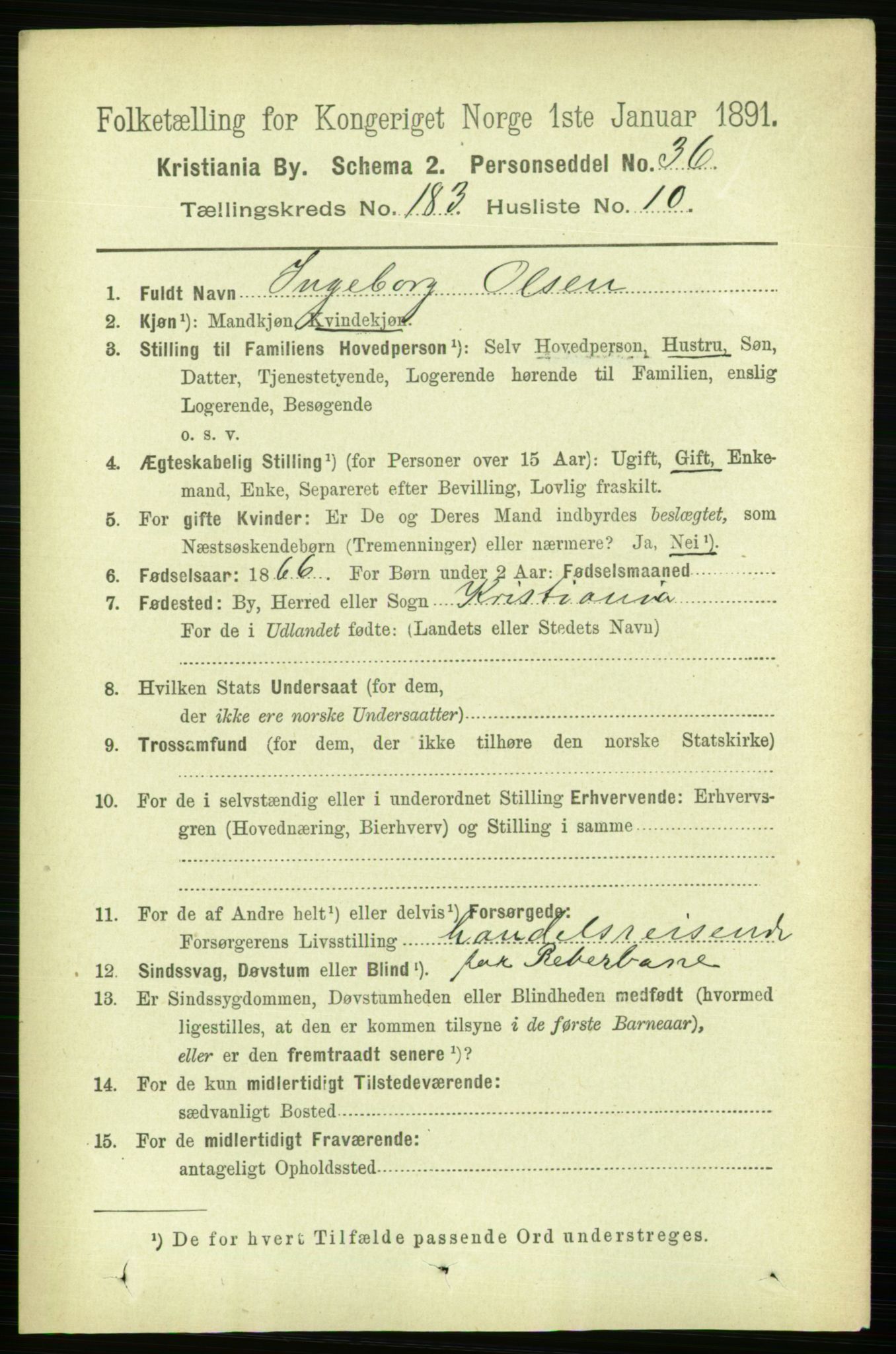 RA, 1891 census for 0301 Kristiania, 1891, p. 109720