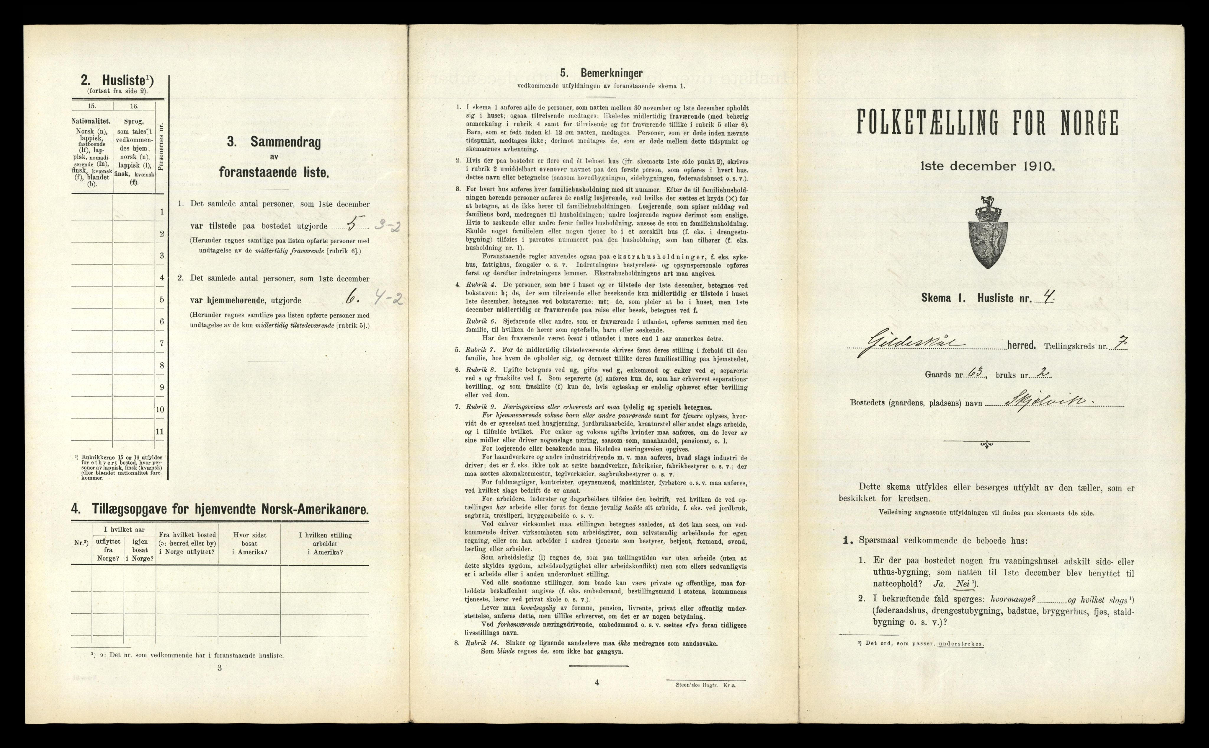 RA, 1910 census for Gildeskål, 1910, p. 737