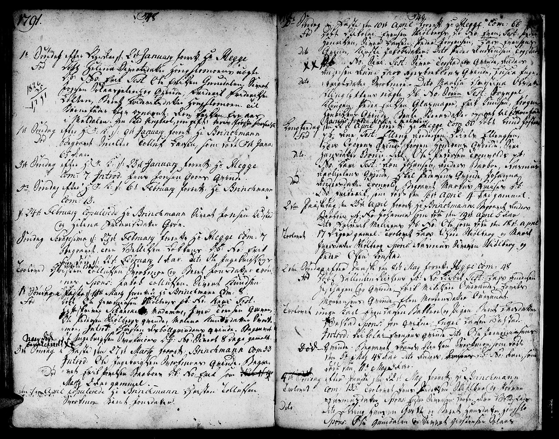 Ministerialprotokoller, klokkerbøker og fødselsregistre - Sør-Trøndelag, SAT/A-1456/671/L0840: Parish register (official) no. 671A02, 1756-1794, p. 348-349