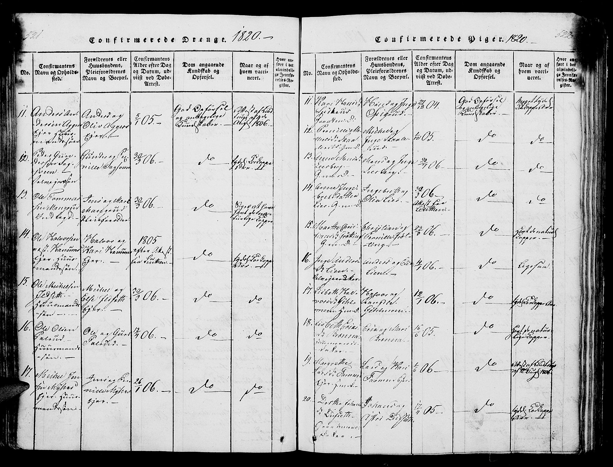 Vang prestekontor, Hedmark, AV/SAH-PREST-008/H/Ha/Hab/L0004: Parish register (copy) no. 4, 1813-1827, p. 521-522