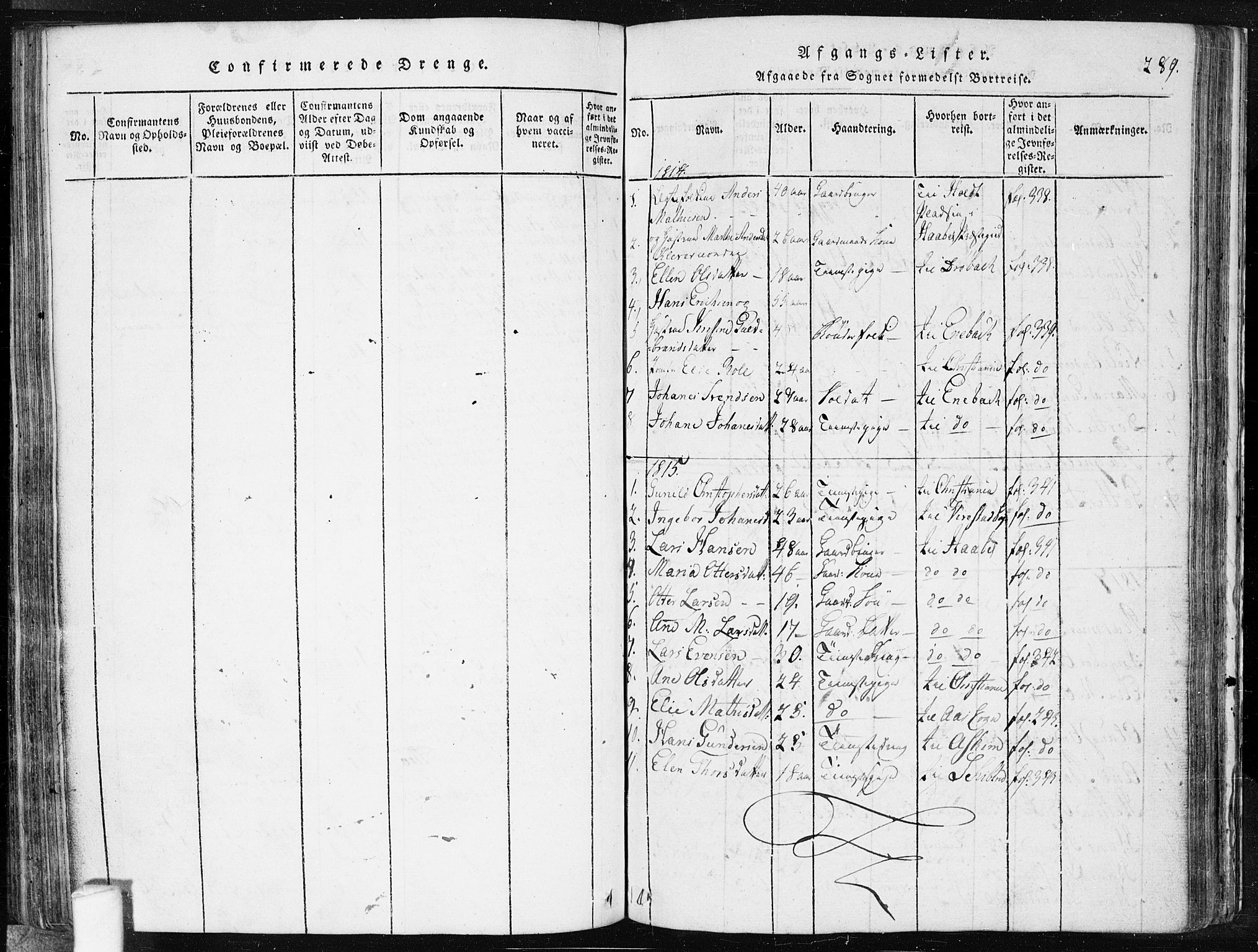 Spydeberg prestekontor Kirkebøker, SAO/A-10924/F/Fa/L0004: Parish register (official) no. I 4, 1814-1841, p. 289