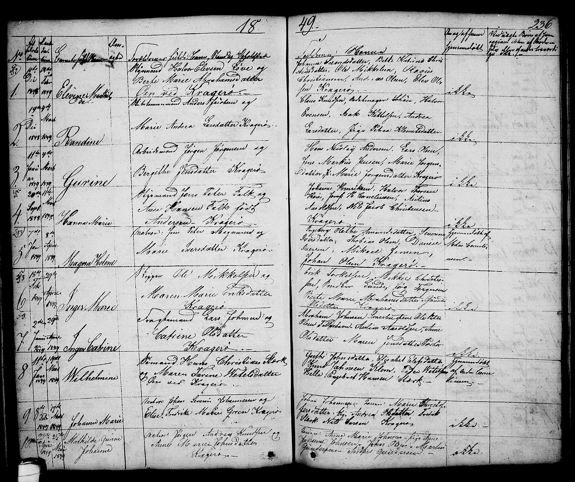Kragerø kirkebøker, SAKO/A-278/G/Ga/L0003: Parish register (copy) no. 3, 1832-1852, p. 236
