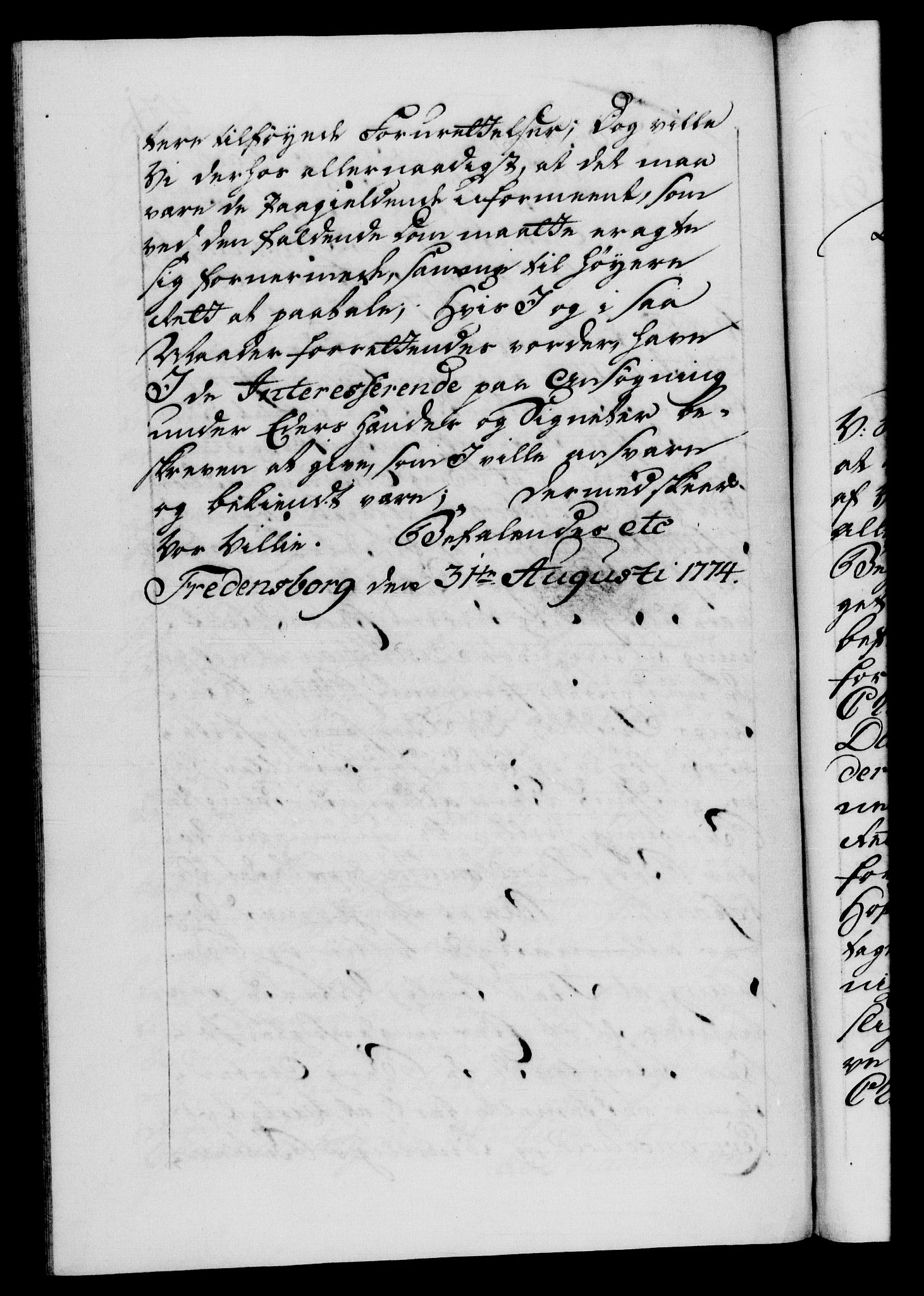 Danske Kanselli 1572-1799, AV/RA-EA-3023/F/Fc/Fca/Fcab/L0041: Norske tegnelser, 1773-1776, p. 421b