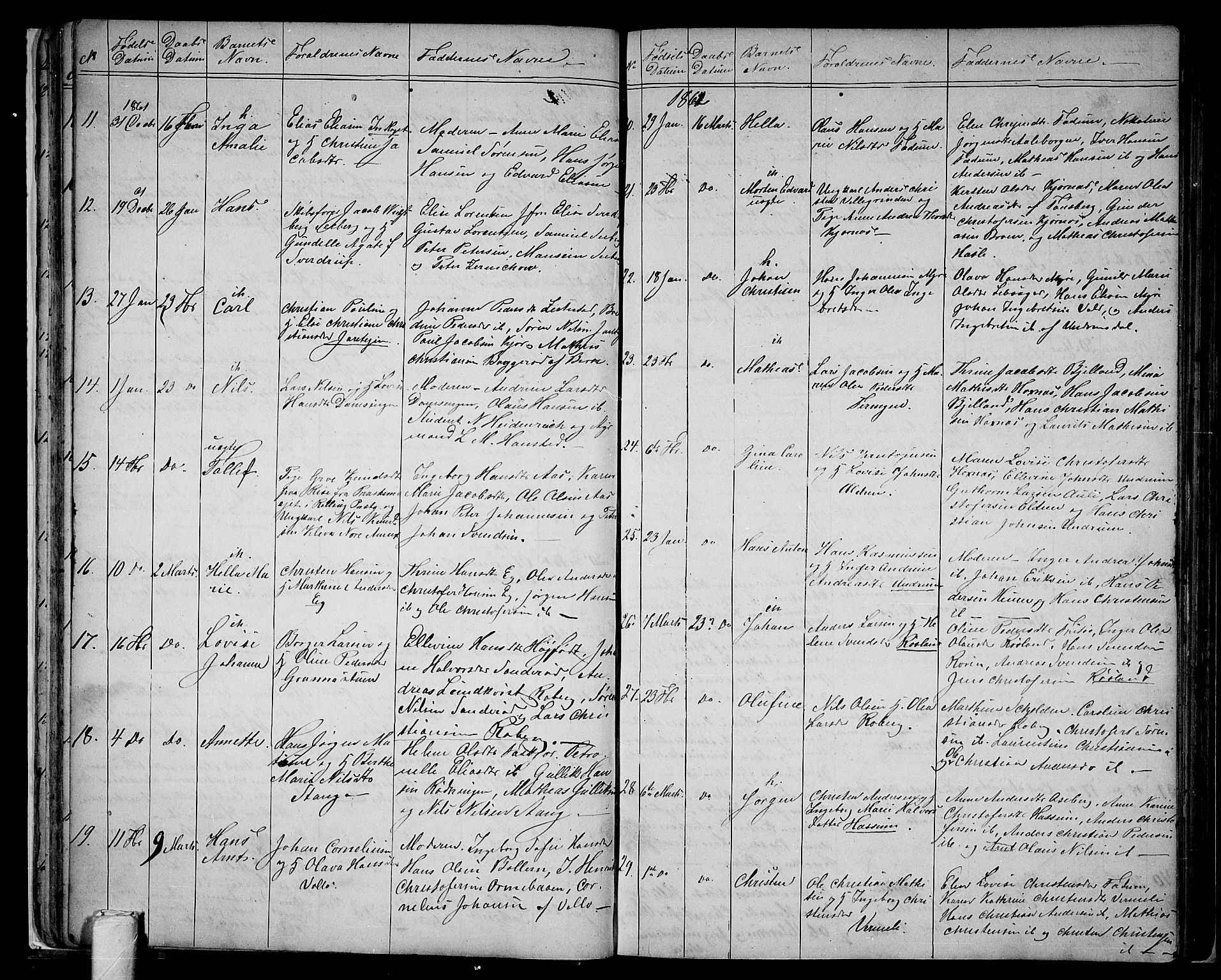 Sem kirkebøker, AV/SAKO-A-5/G/Ga/L0004: Parish register (copy) no. I 4, 1855-1877