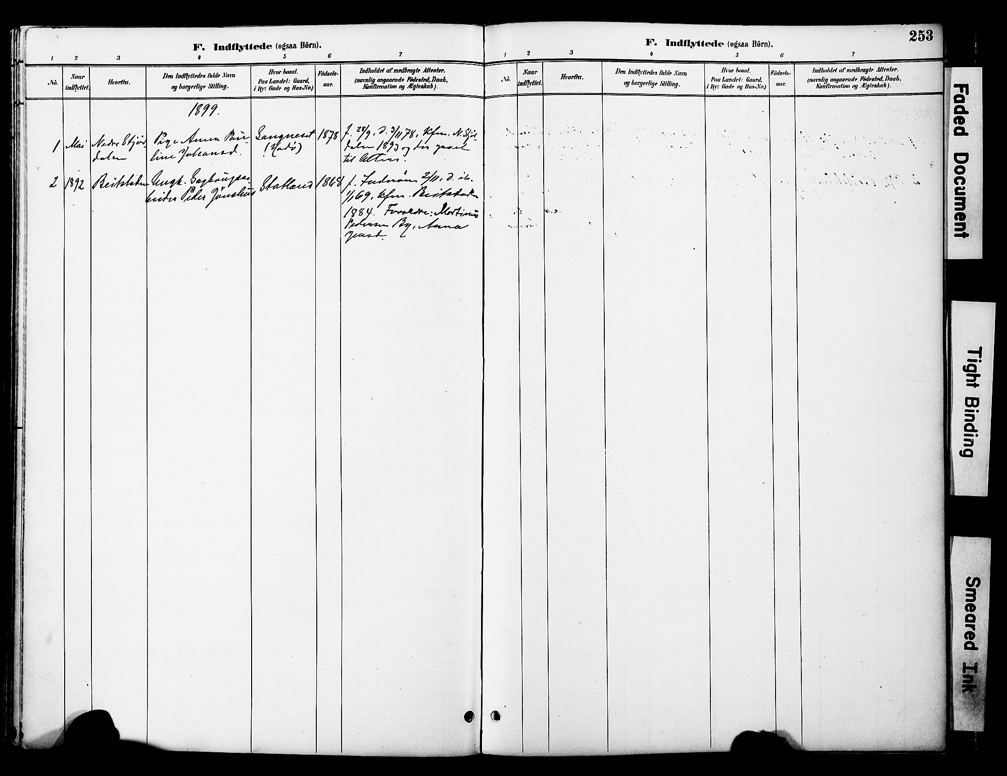 Ministerialprotokoller, klokkerbøker og fødselsregistre - Nord-Trøndelag, SAT/A-1458/774/L0628: Parish register (official) no. 774A02, 1887-1903, p. 253