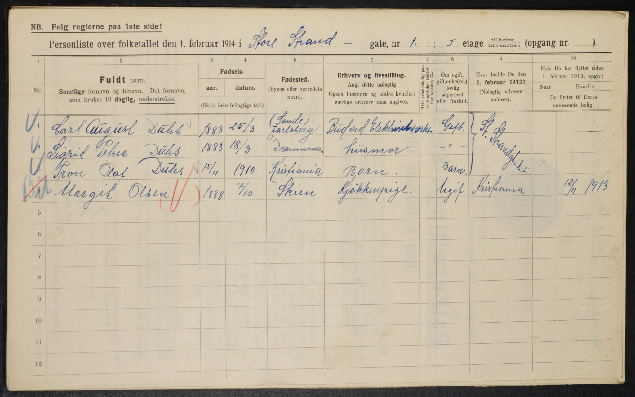 OBA, Municipal Census 1914 for Kristiania, 1914, p. 103517