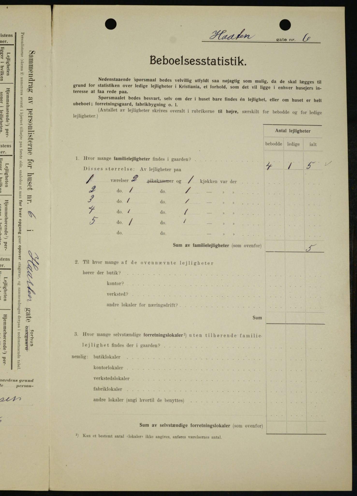 OBA, Municipal Census 1909 for Kristiania, 1909, p. 37579