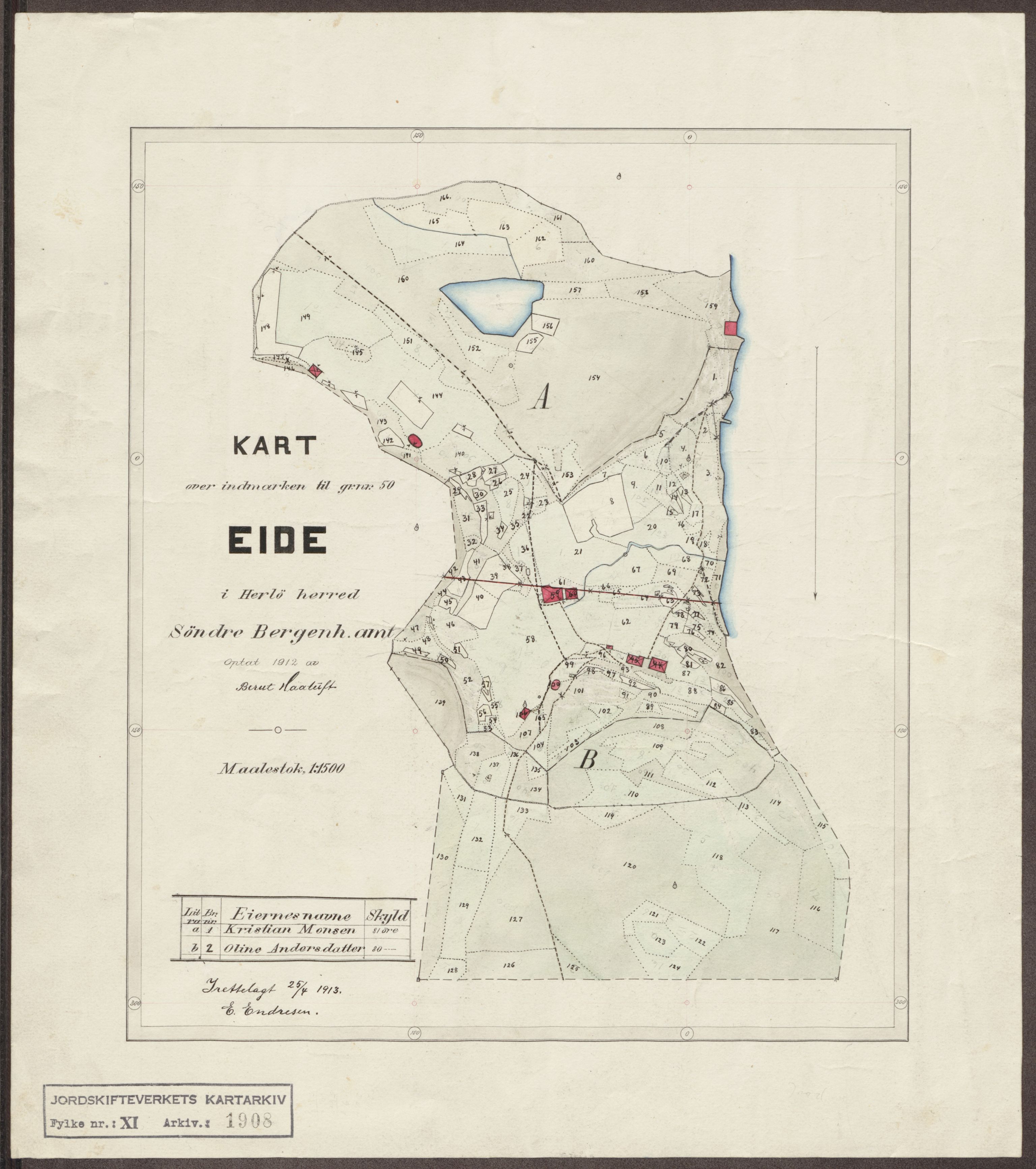 Jordskifteverkets kartarkiv, AV/RA-S-3929/T, 1859-1988, p. 2084