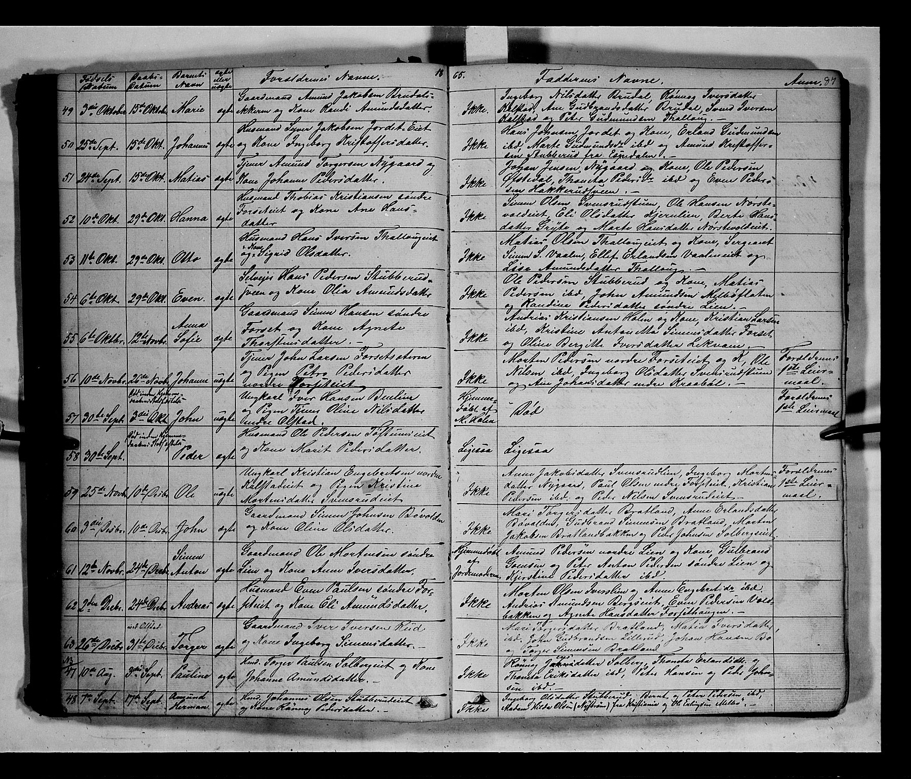 Gausdal prestekontor, SAH/PREST-090/H/Ha/Hab/L0005: Parish register (copy) no. 5, 1846-1867, p. 87