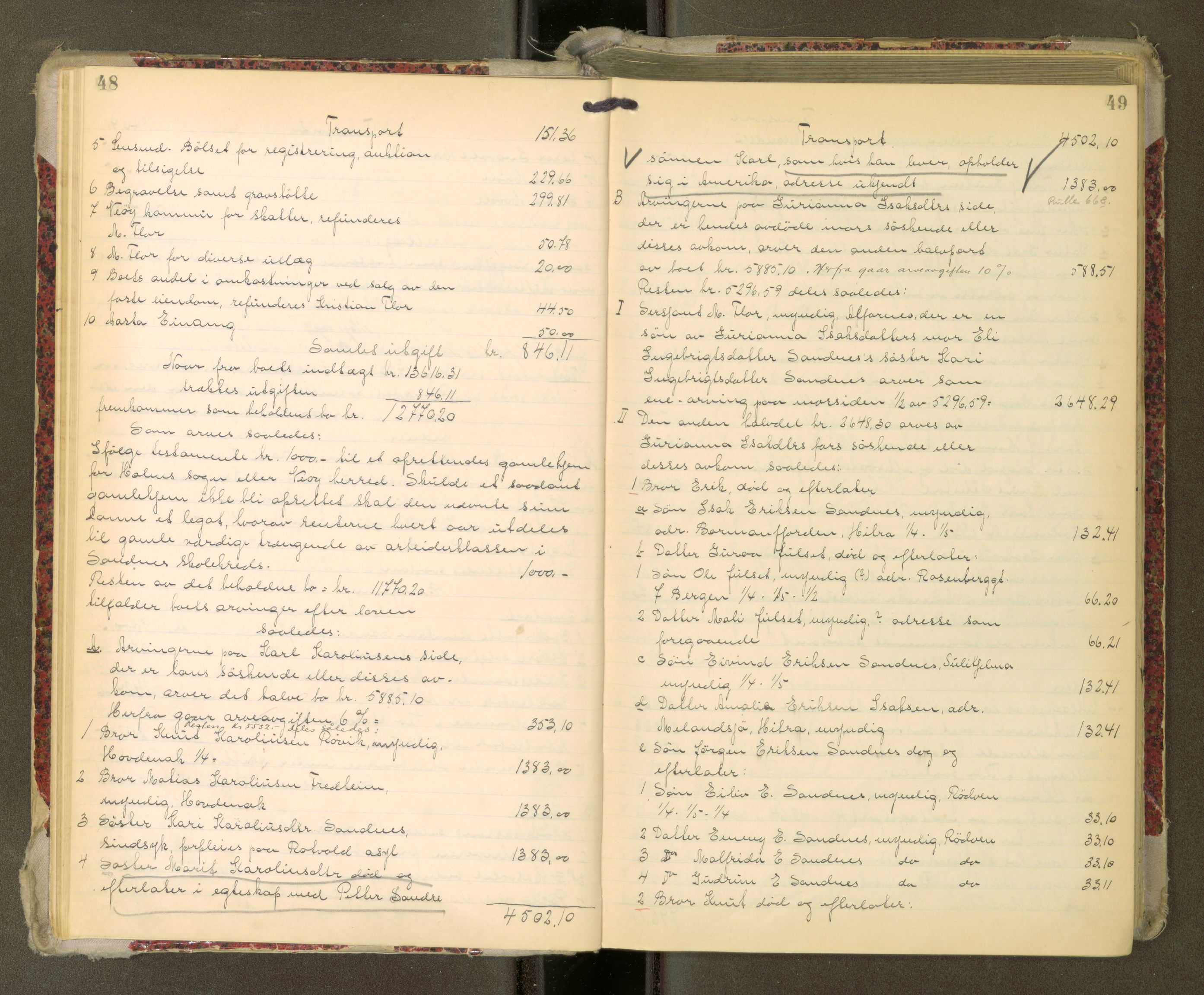 Romsdal sorenskriveri, AV/SAT-A-4149/1/3/3A/L0022: Skifteutlodnings Protokoll, 1920-1924, p. 48-49