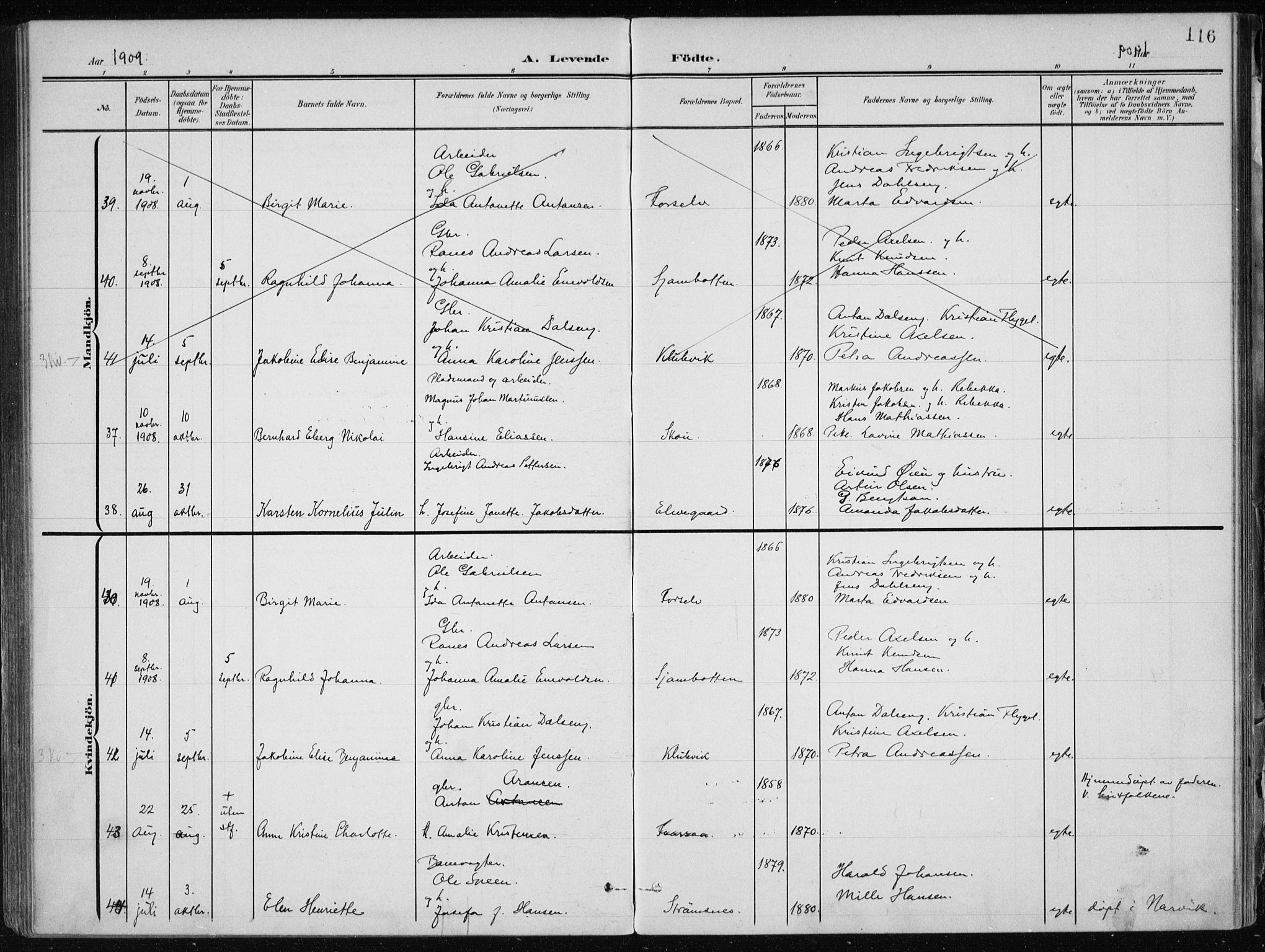 Ministerialprotokoller, klokkerbøker og fødselsregistre - Nordland, SAT/A-1459/866/L0941: Parish register (official) no. 866A04, 1901-1917, p. 116