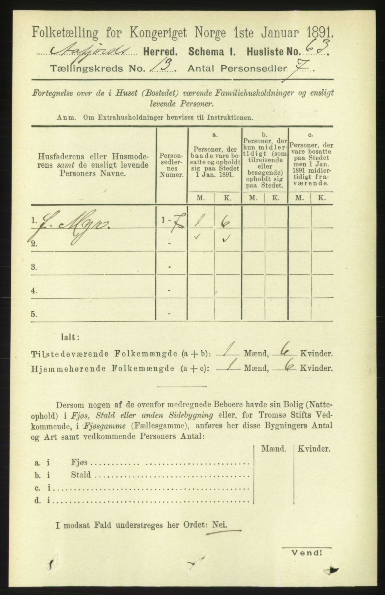 RA, 1891 census for 1630 Åfjord, 1891, p. 4165