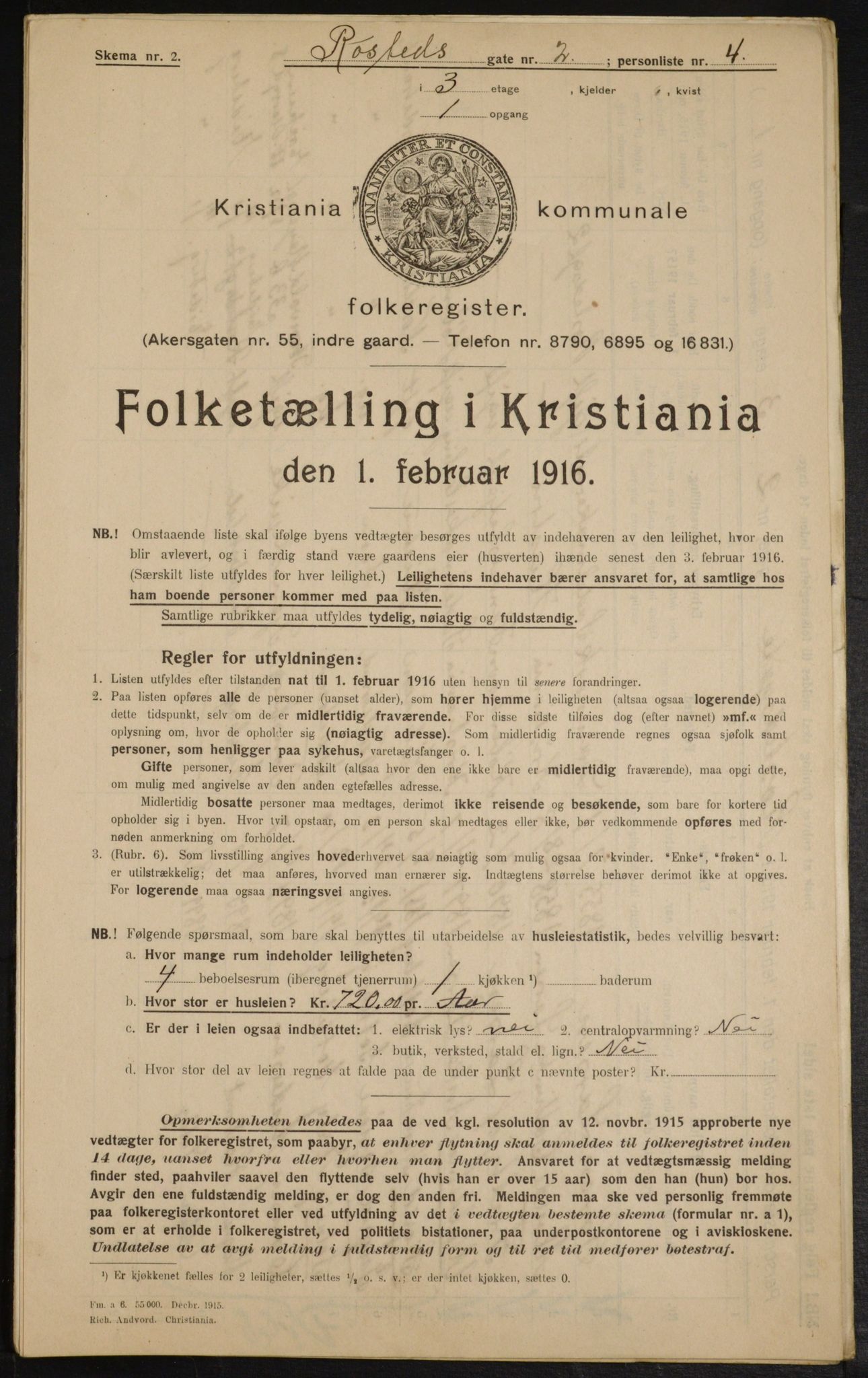 OBA, Municipal Census 1916 for Kristiania, 1916, p. 86366