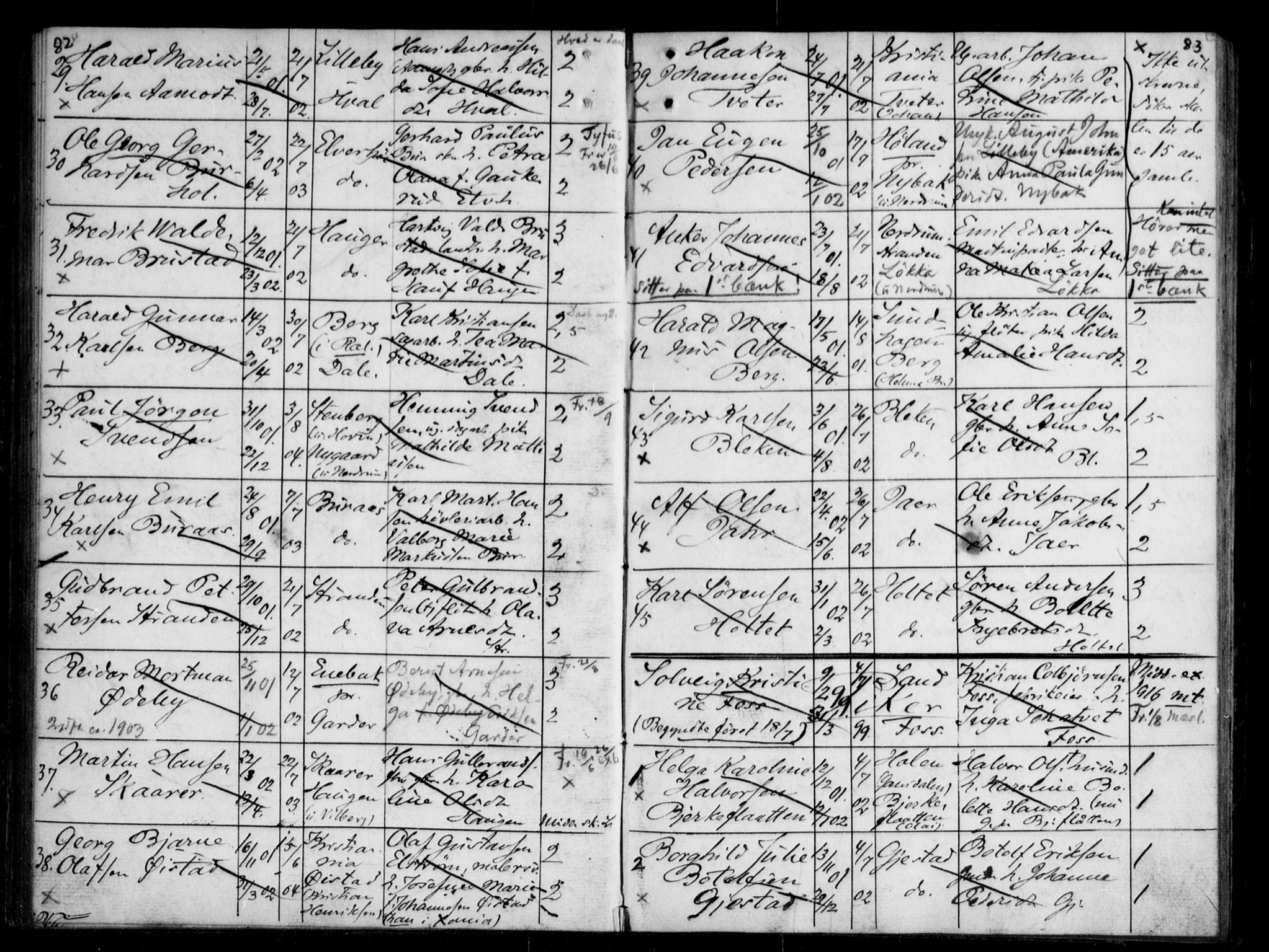 Fet prestekontor Kirkebøker, SAO/A-10370a/H/Ha/L0001: Banns register no. 1, 1906-1919, p. 82-83