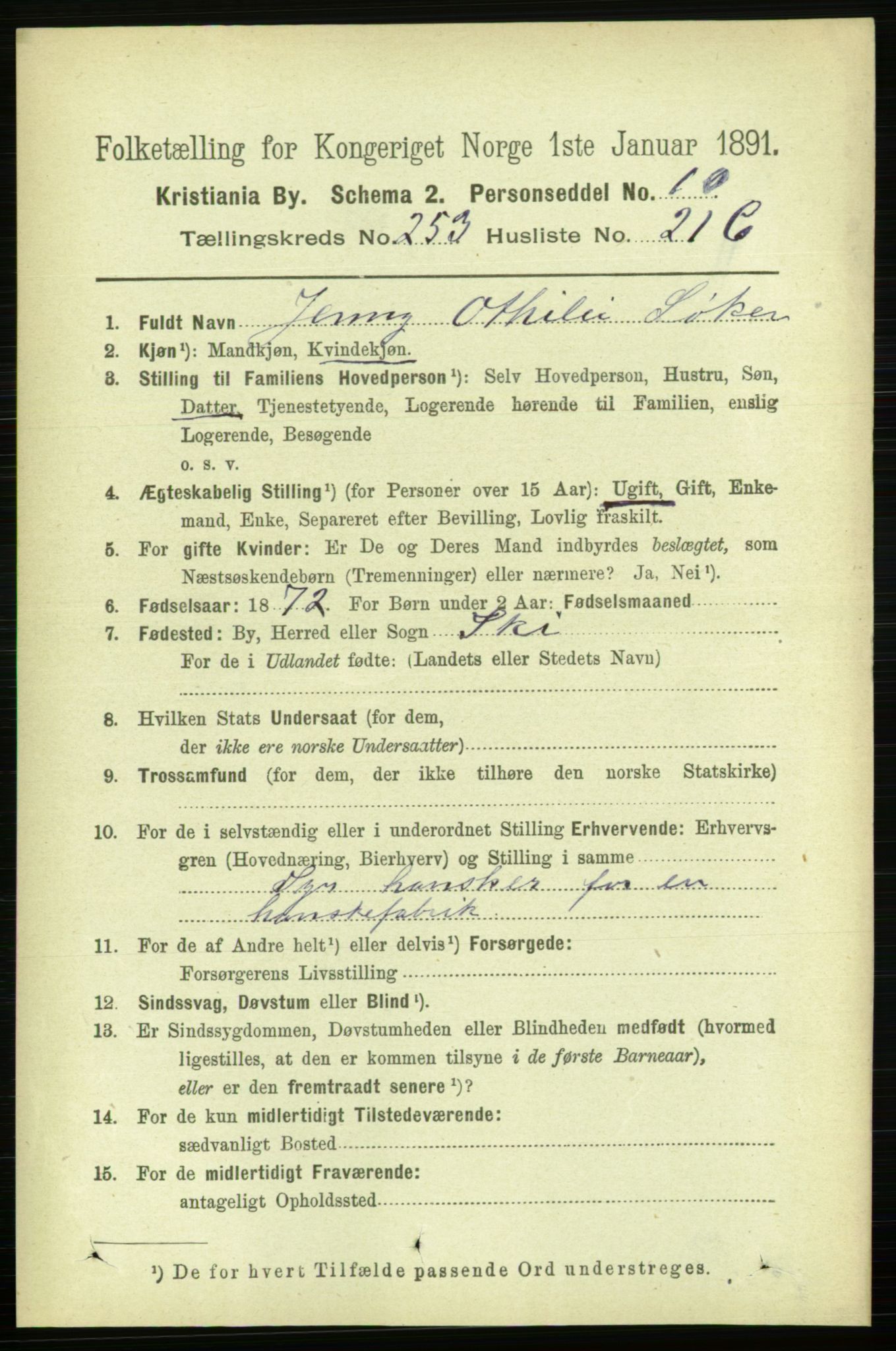 RA, 1891 census for 0301 Kristiania, 1891, p. 154412