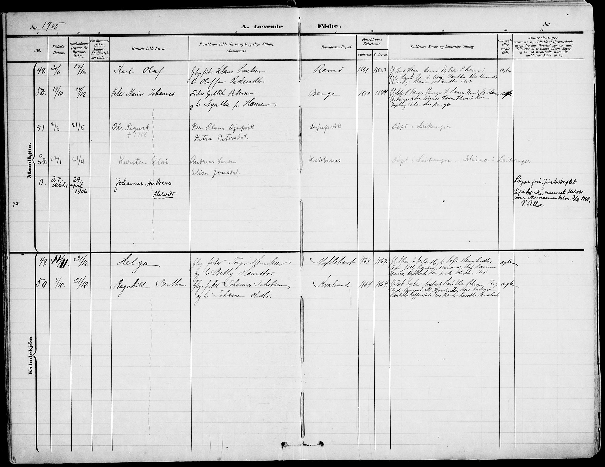 Ministerialprotokoller, klokkerbøker og fødselsregistre - Møre og Romsdal, SAT/A-1454/507/L0075: Parish register (official) no. 507A10, 1901-1920