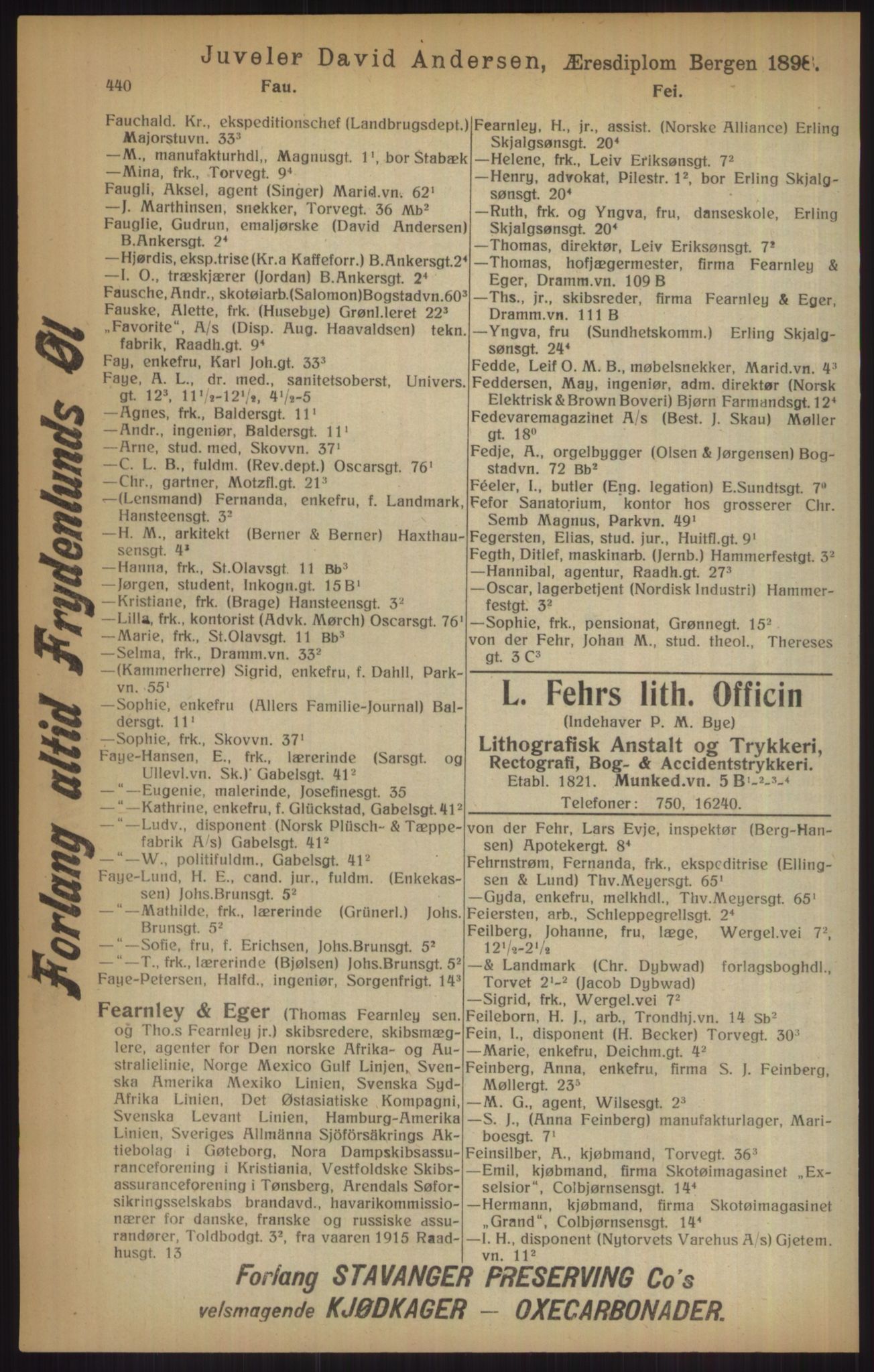 Kristiania/Oslo adressebok, PUBL/-, 1915, p. 440