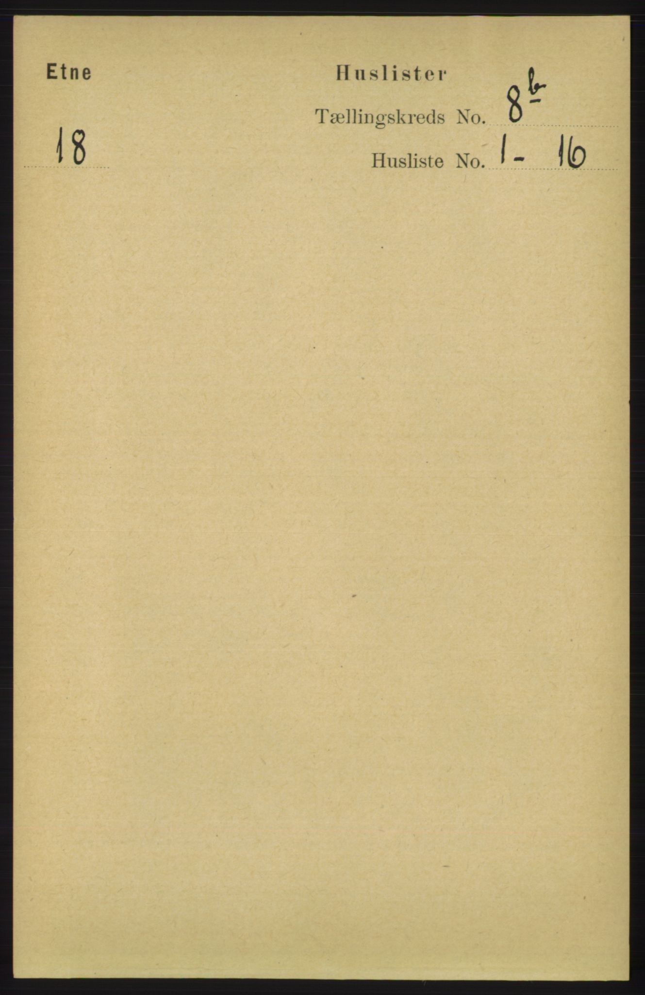 RA, 1891 census for 1211 Etne, 1891, p. 1599