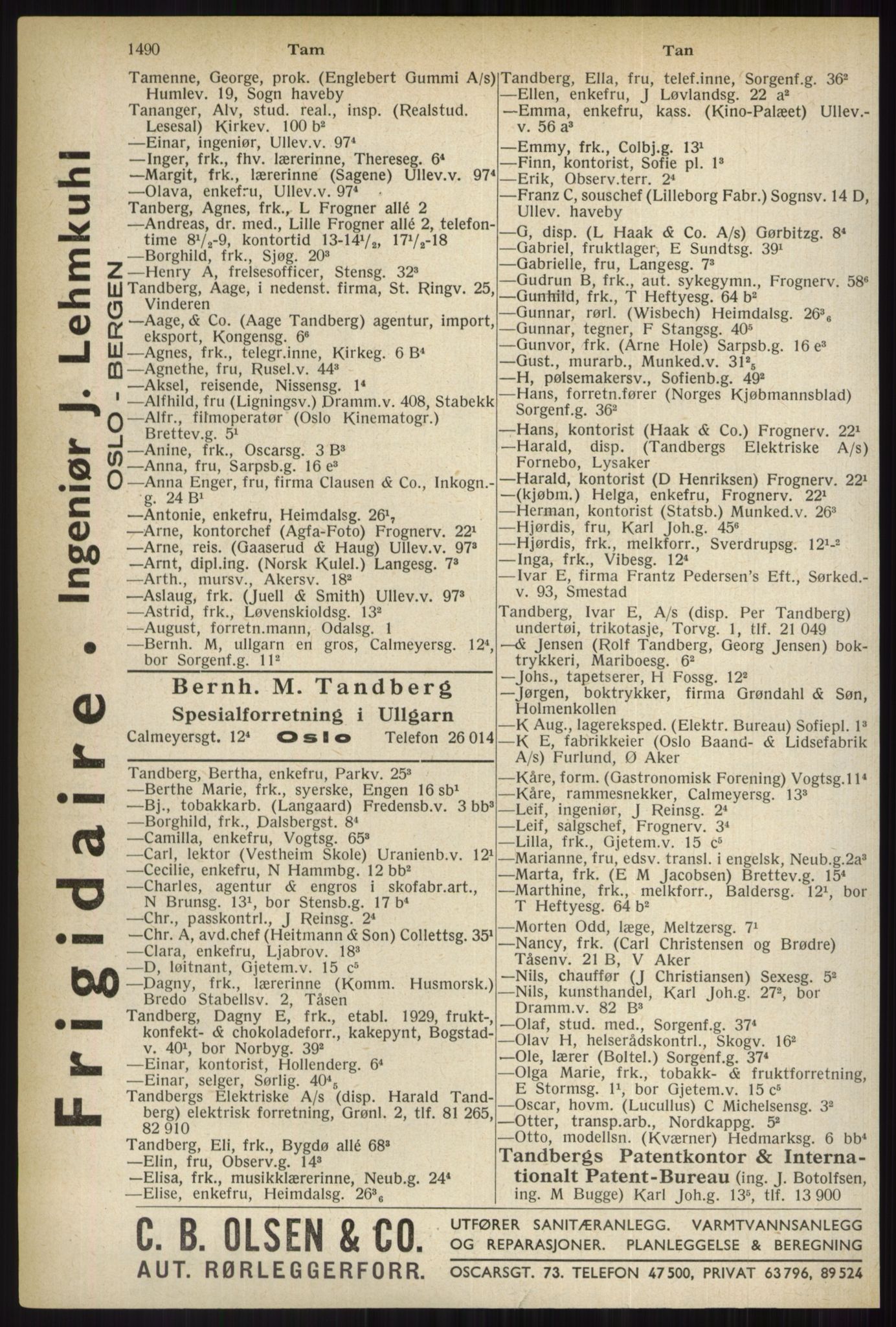 Kristiania/Oslo adressebok, PUBL/-, 1937, p. 1490