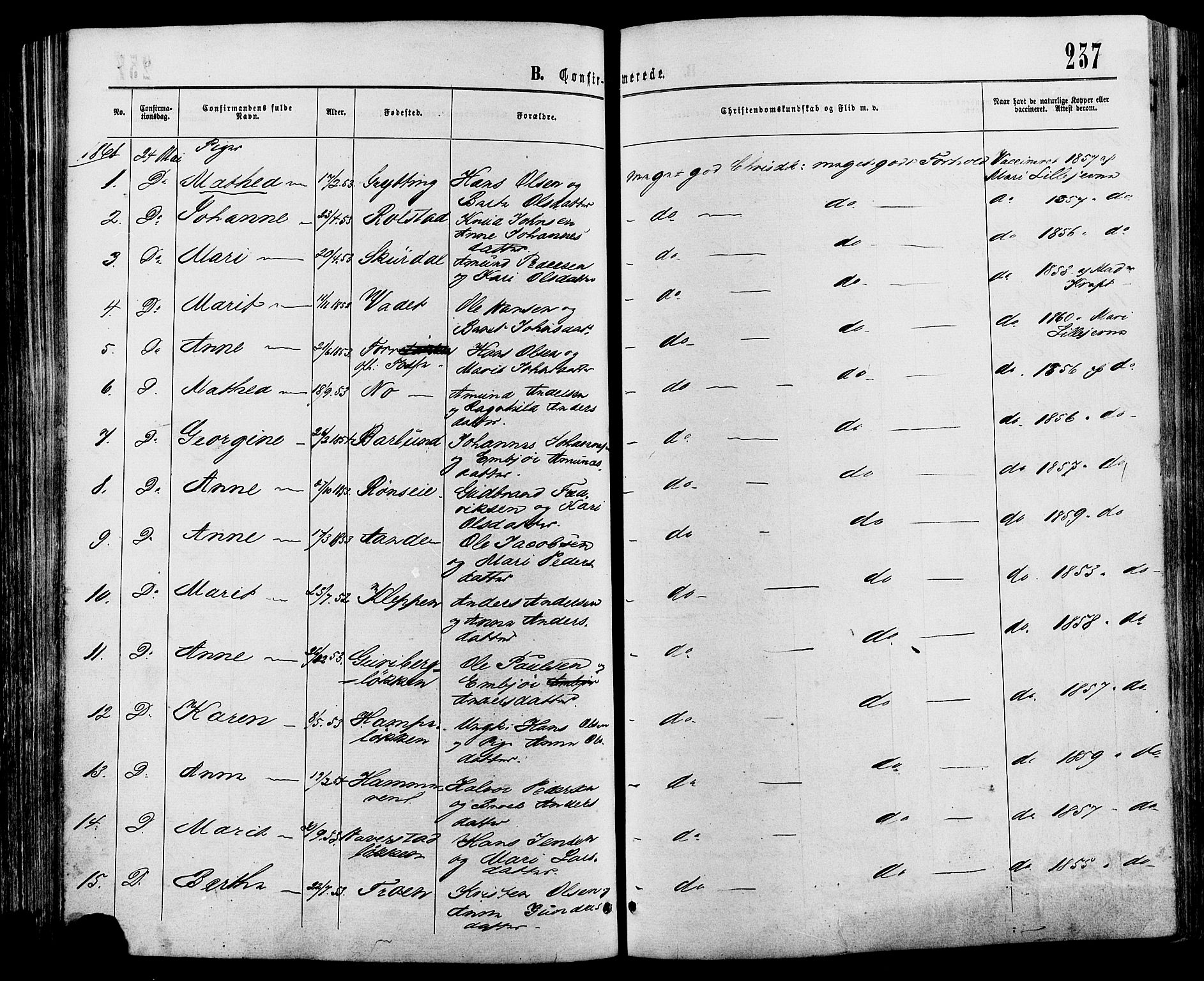 Sør-Fron prestekontor, AV/SAH-PREST-010/H/Ha/Haa/L0002: Parish register (official) no. 2, 1864-1880, p. 237