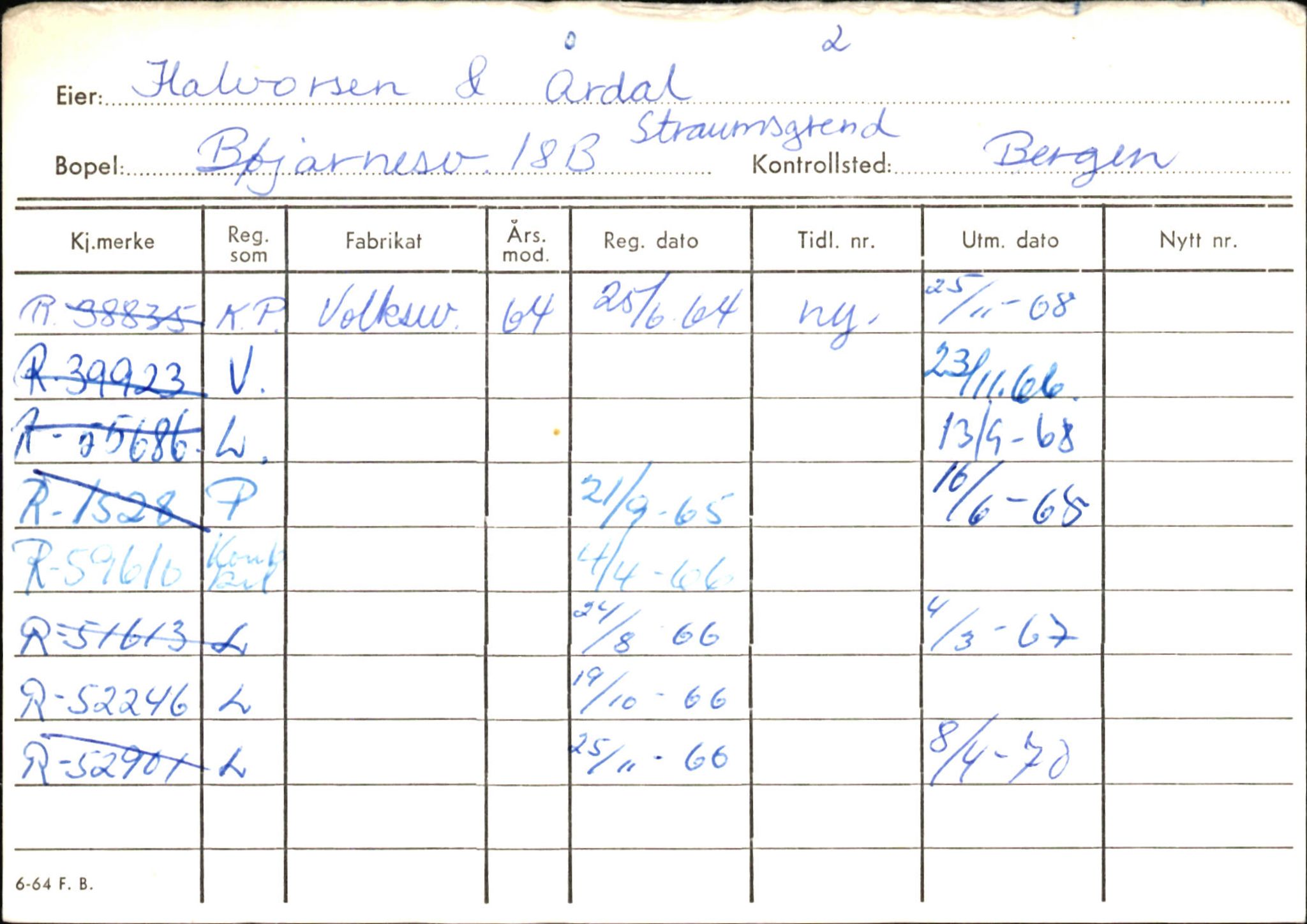 Statens vegvesen, Hordaland vegkontor, SAB/A-5201/2/Ha/L0018: R-eierkort H, 1920-1971, p. 438