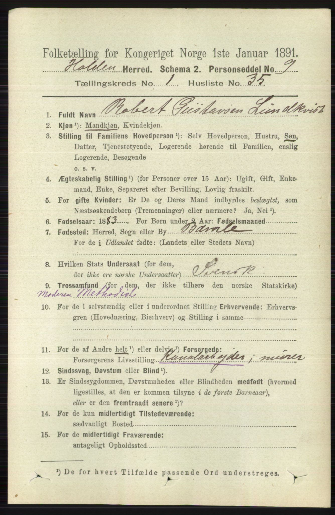 RA, 1891 census for 0819 Holla, 1891, p. 486