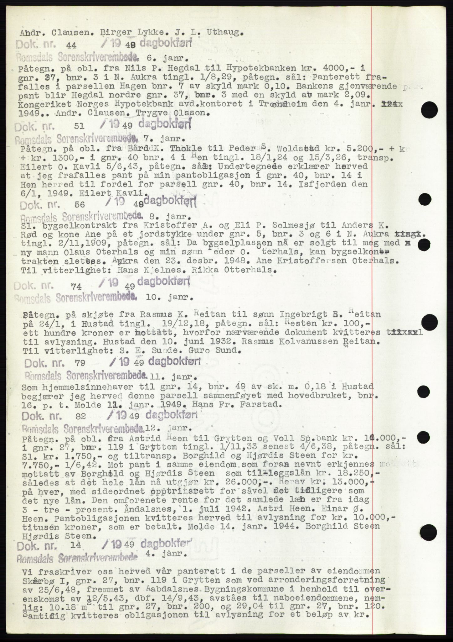 Romsdal sorenskriveri, AV/SAT-A-4149/1/2/2C: Mortgage book no. C1b, 1946-1949, Deed date: 06.01.1949