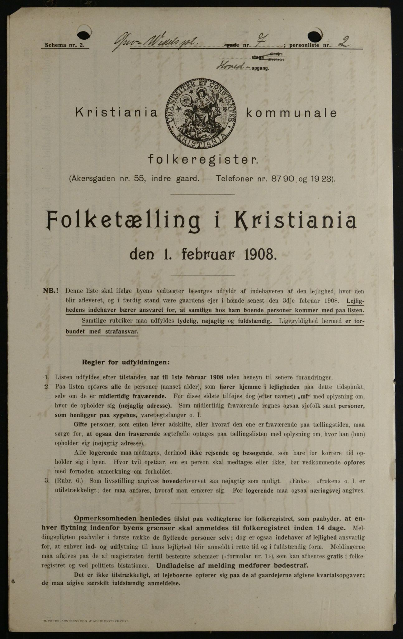 OBA, Municipal Census 1908 for Kristiania, 1908, p. 26955